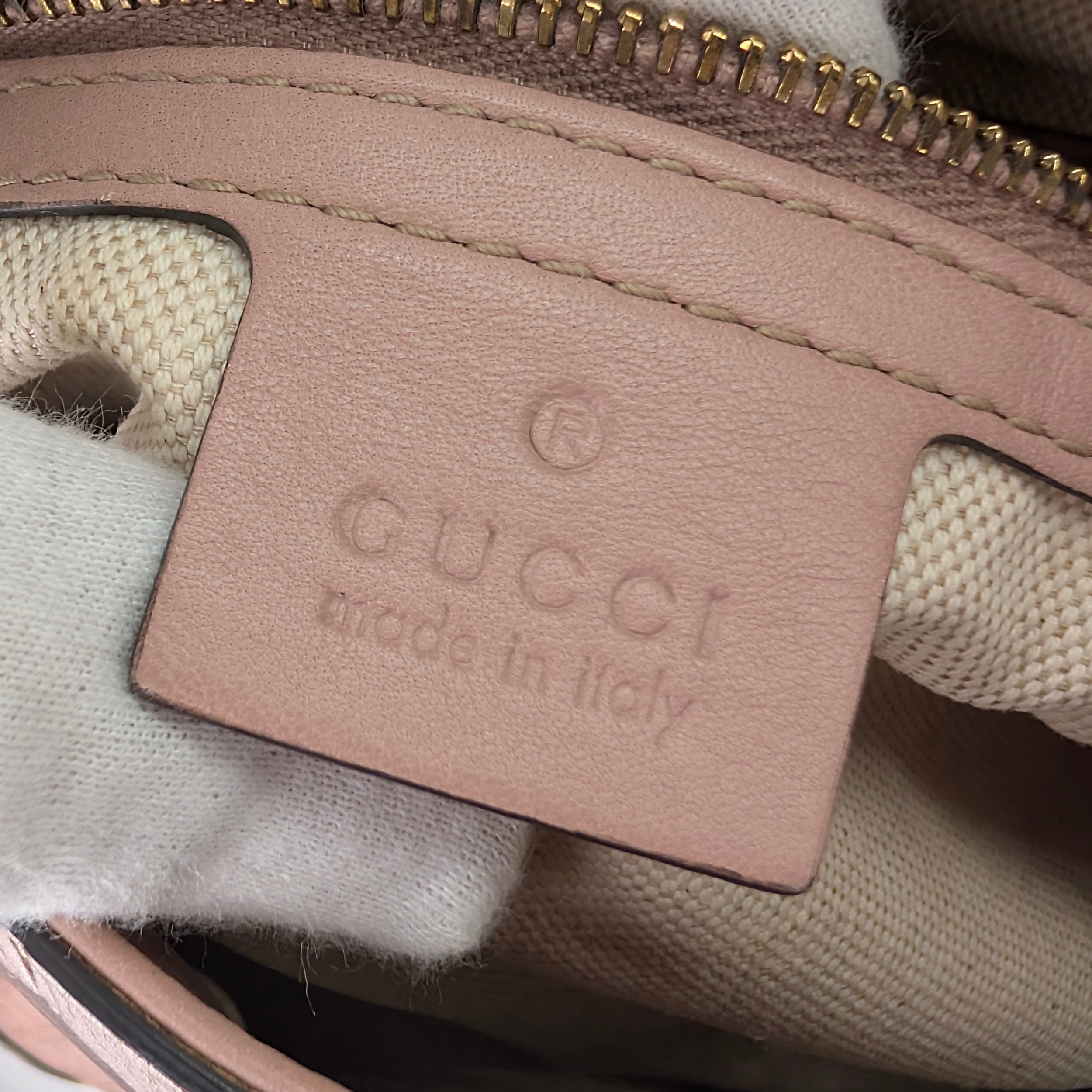 Gucci Guccissima Medium Bree Foldover Tote Soft Pink