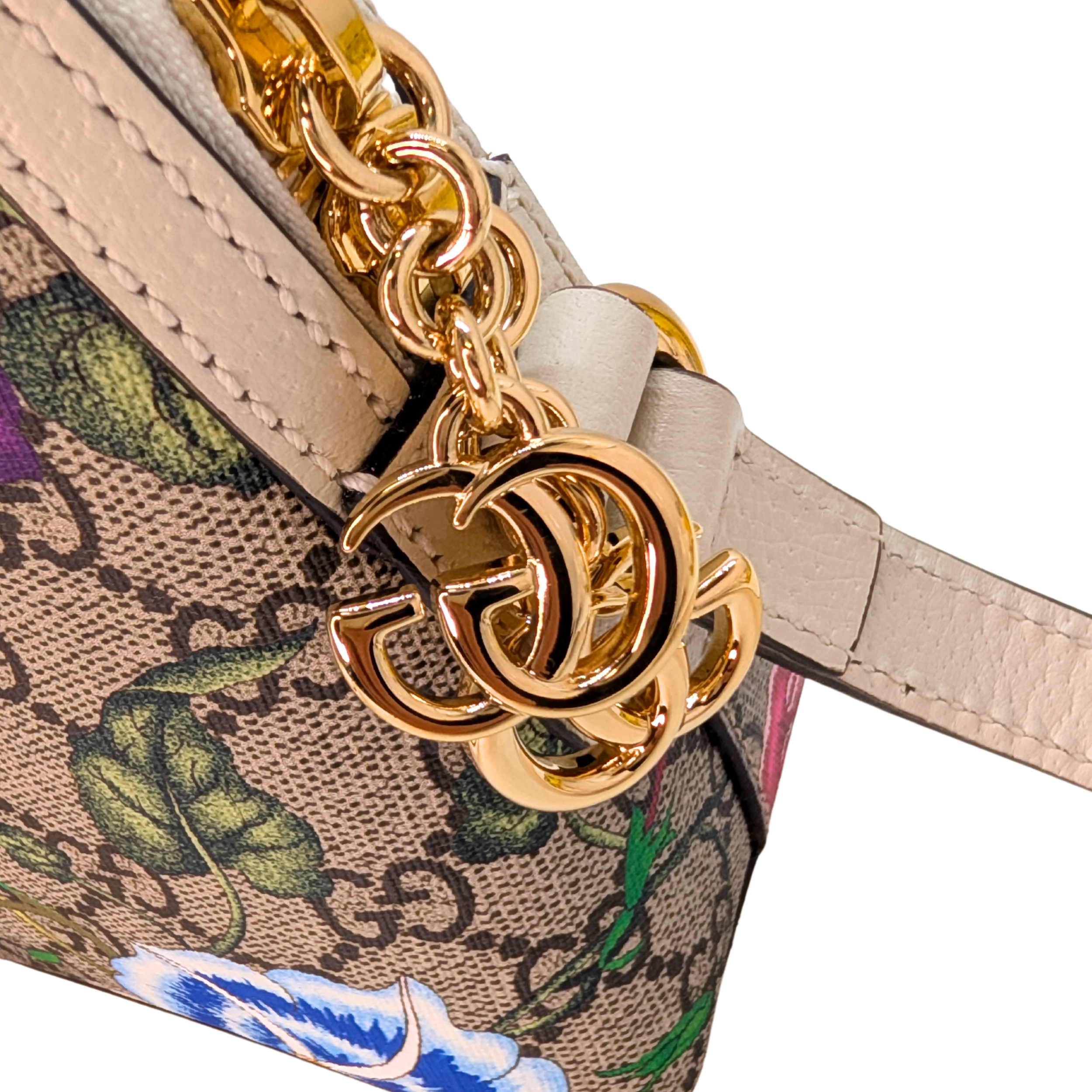 Gucci Small GG Supreme Flora Ophidia Dome Crossbody Bag