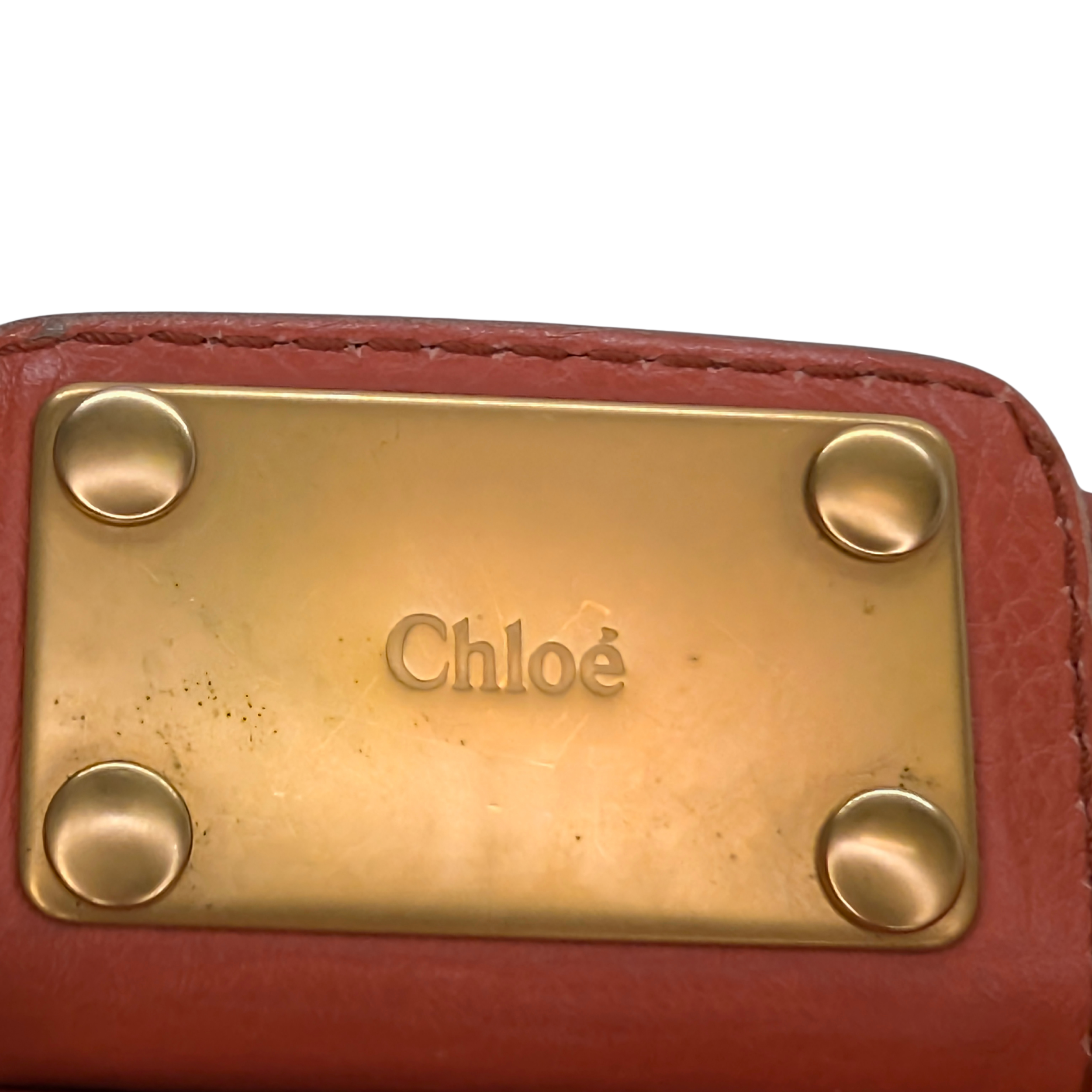 Chloe Paddington Mini Shoulder Bag Leather Coral