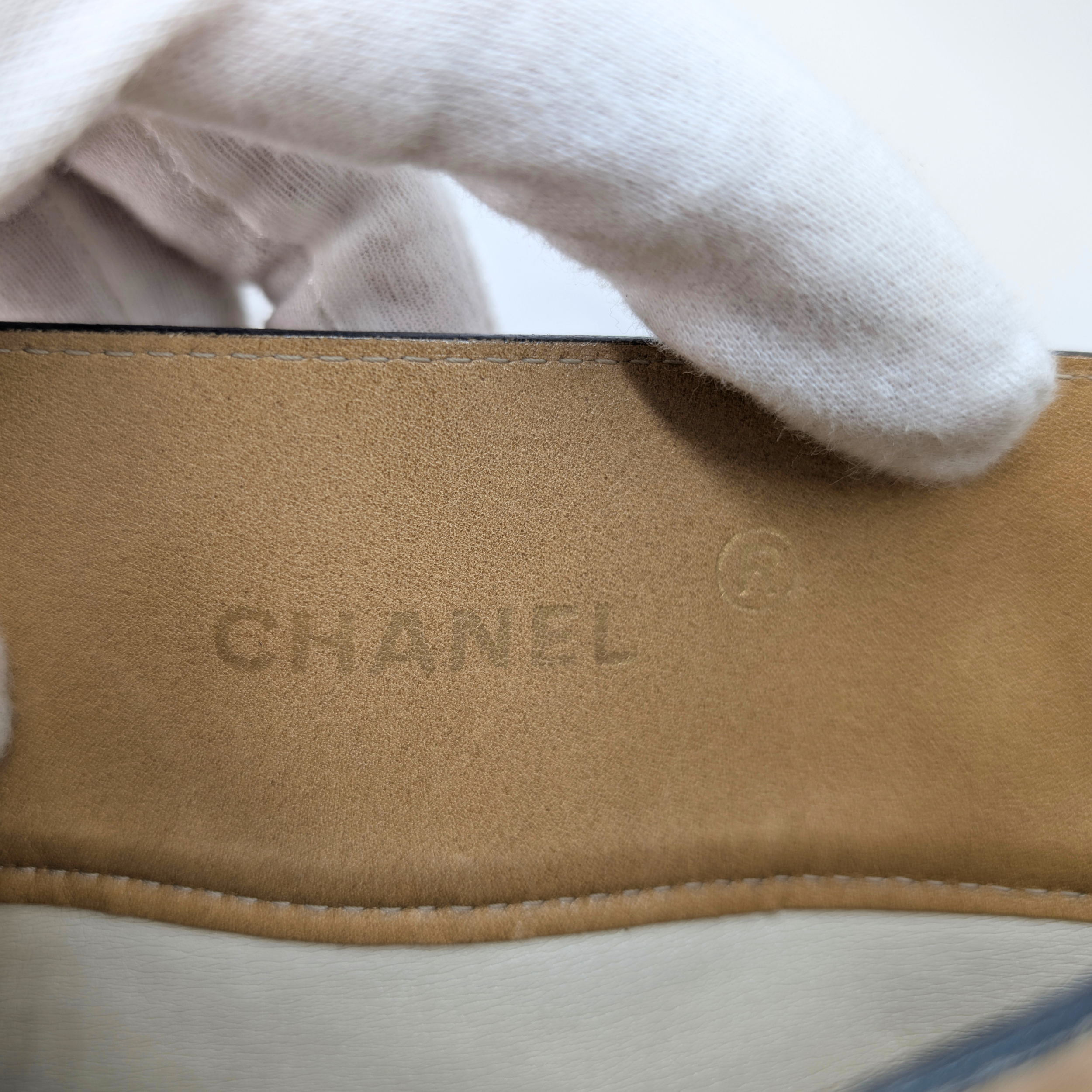 Chanel CC Vintage Quilted Flat Tote Bag Beige