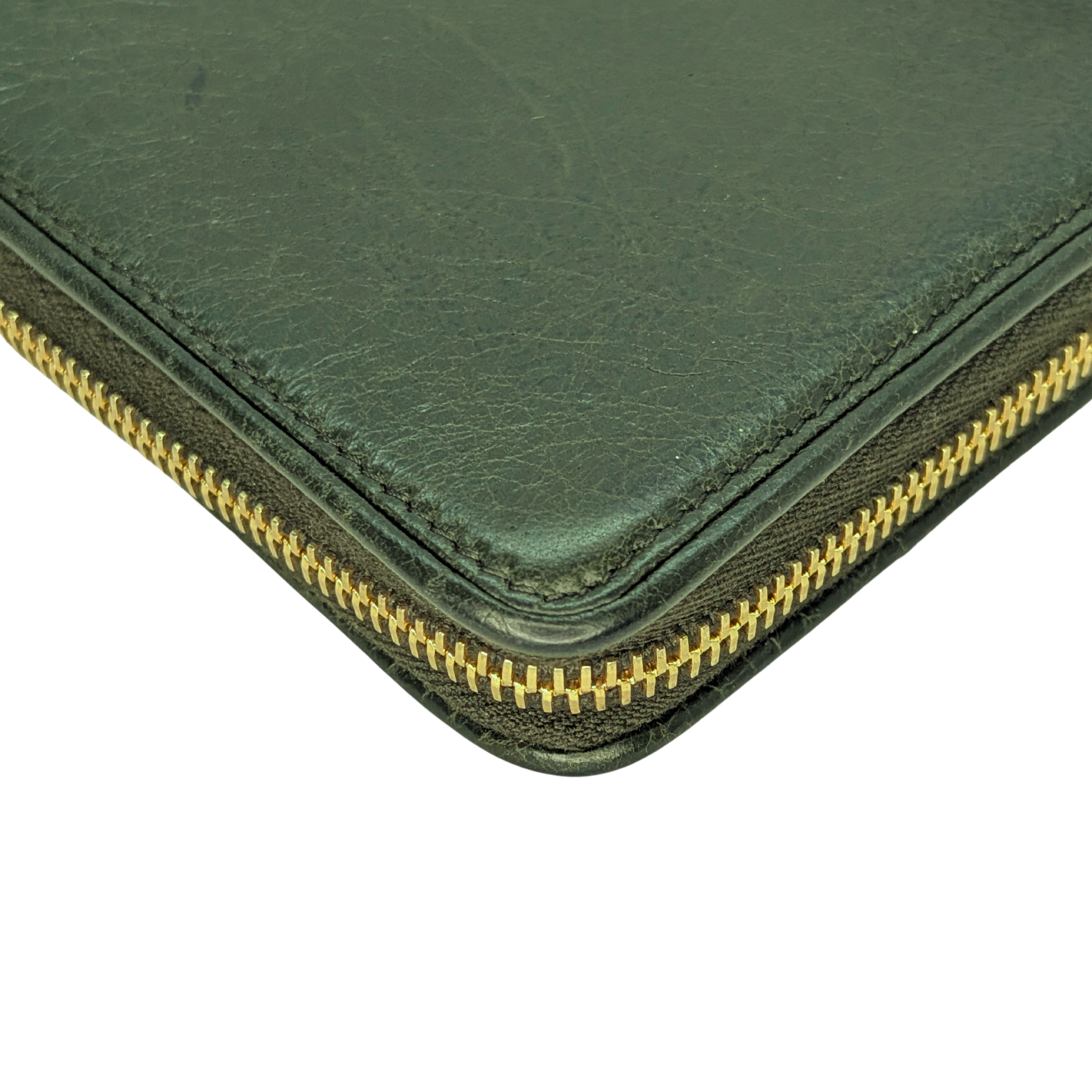 Balenciaga Zip Around Long Wallet Olive Green