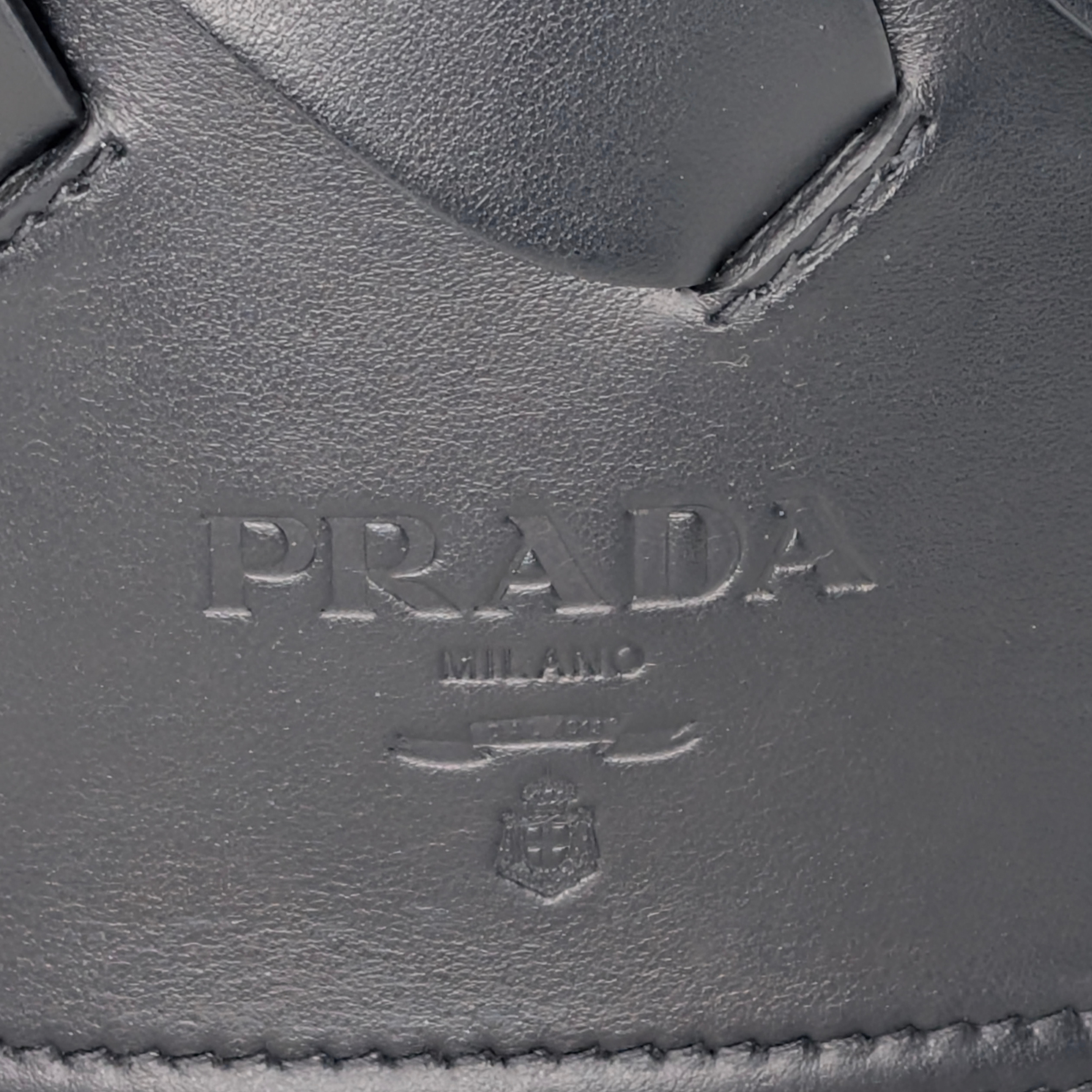 Prada Vitello Intrecciato Tress Bucket Bag Black
