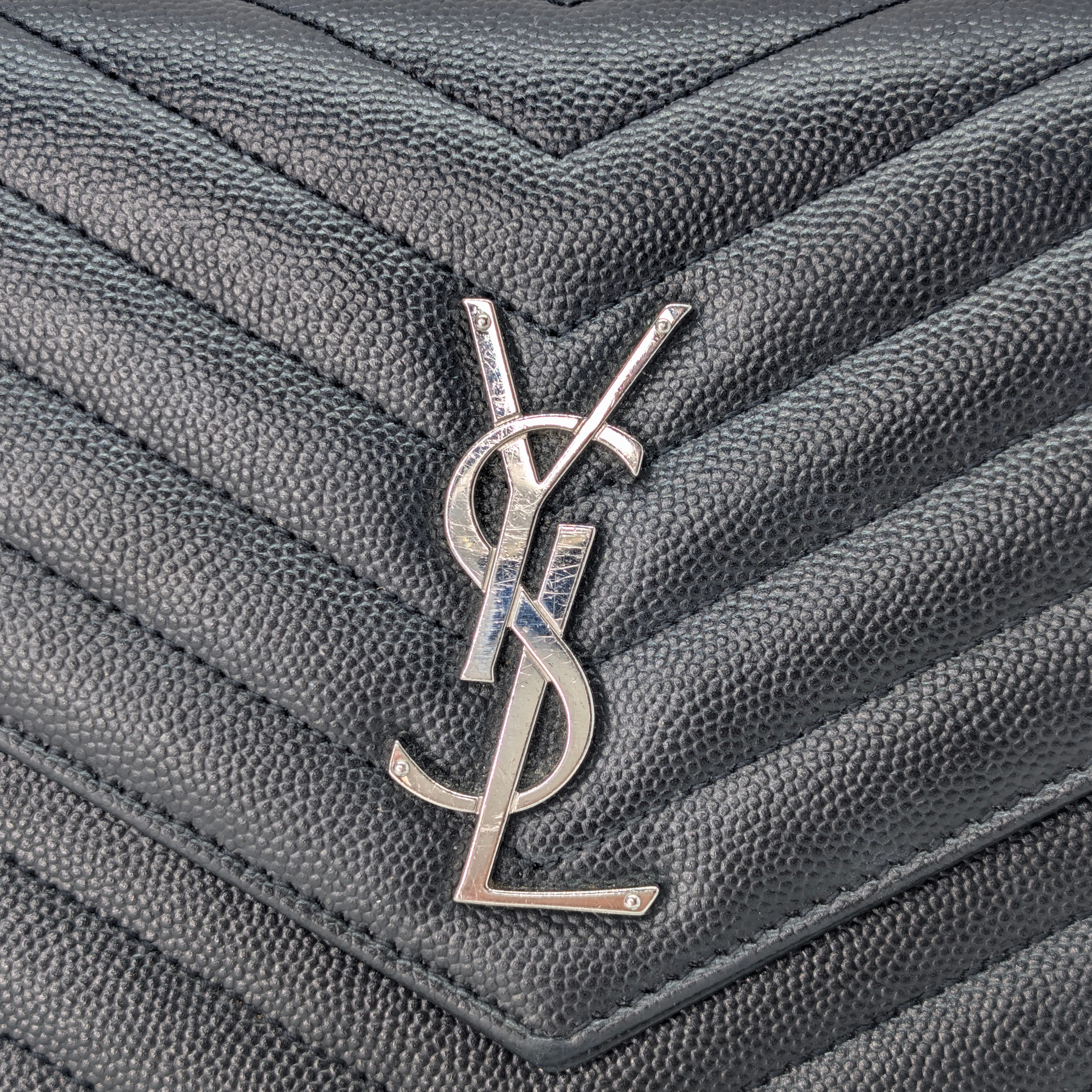 Saint Laurent Cassandra Envelope Wallet on Chain Black