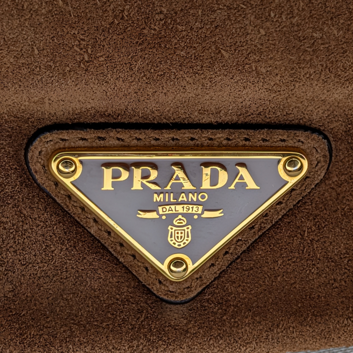 Prada Demi-Lune Suede Boat Shoulder Bag