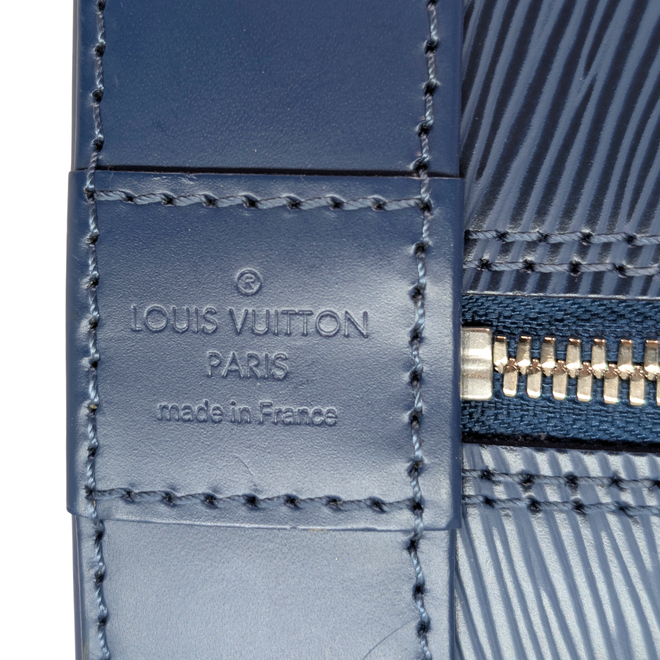Louis Vuitton Alma GM Epi Leather Bag Navy Blue