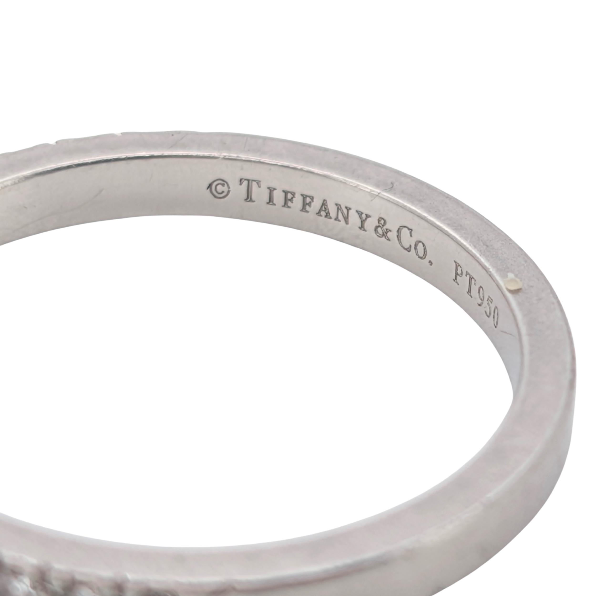Tiffany & Co. Novo Cushion Cut Diamond Ring 1.02ct Platinum Matching Band
