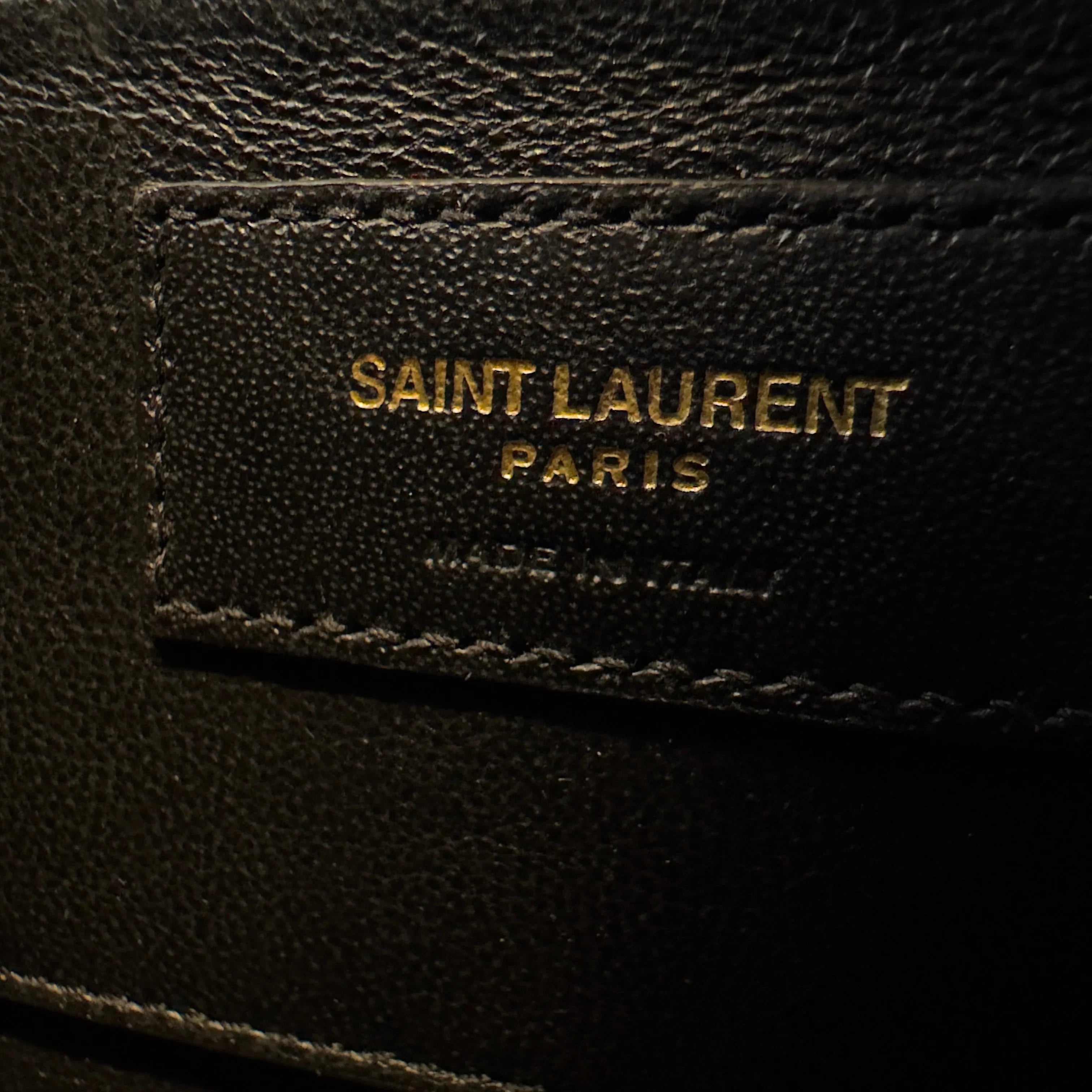 Saint Laurent Patent Matelasse Vicky Vanity Crossbody Bag Black - Lost Designer