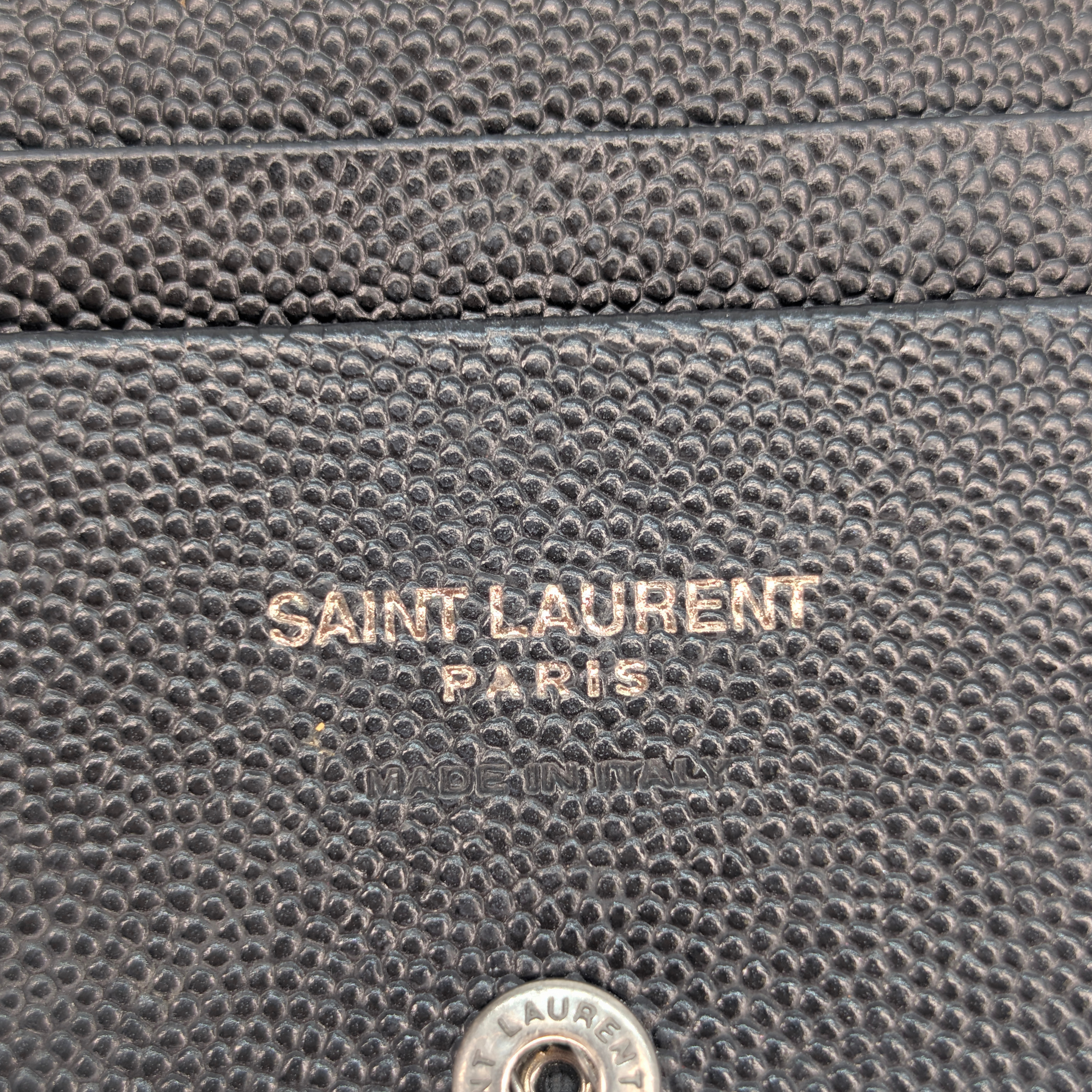 Saint Laurent Cassandre Metalasse Wallet Black