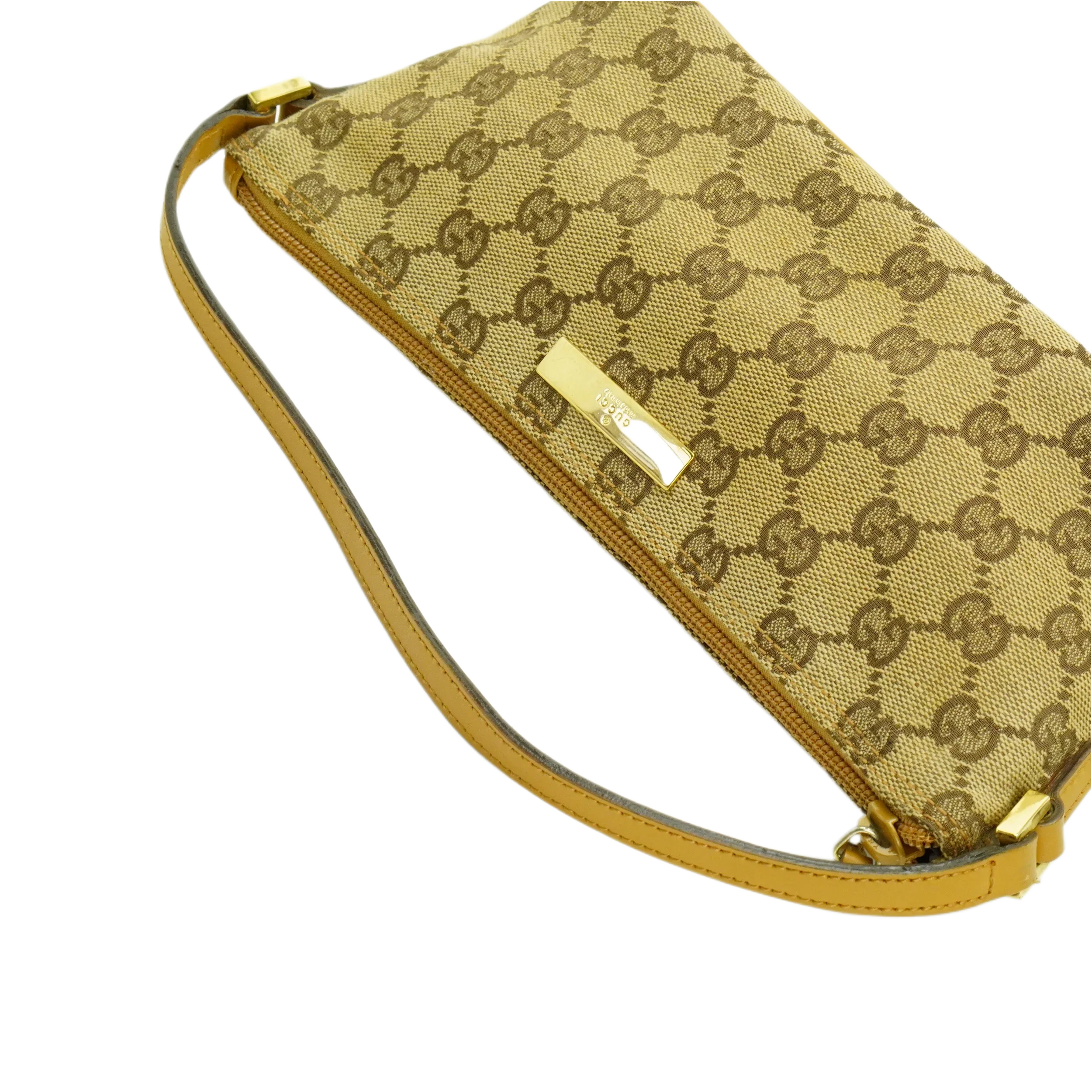 Gucci Beige GG Monogram Boat Pochette Bag - Lost Designer