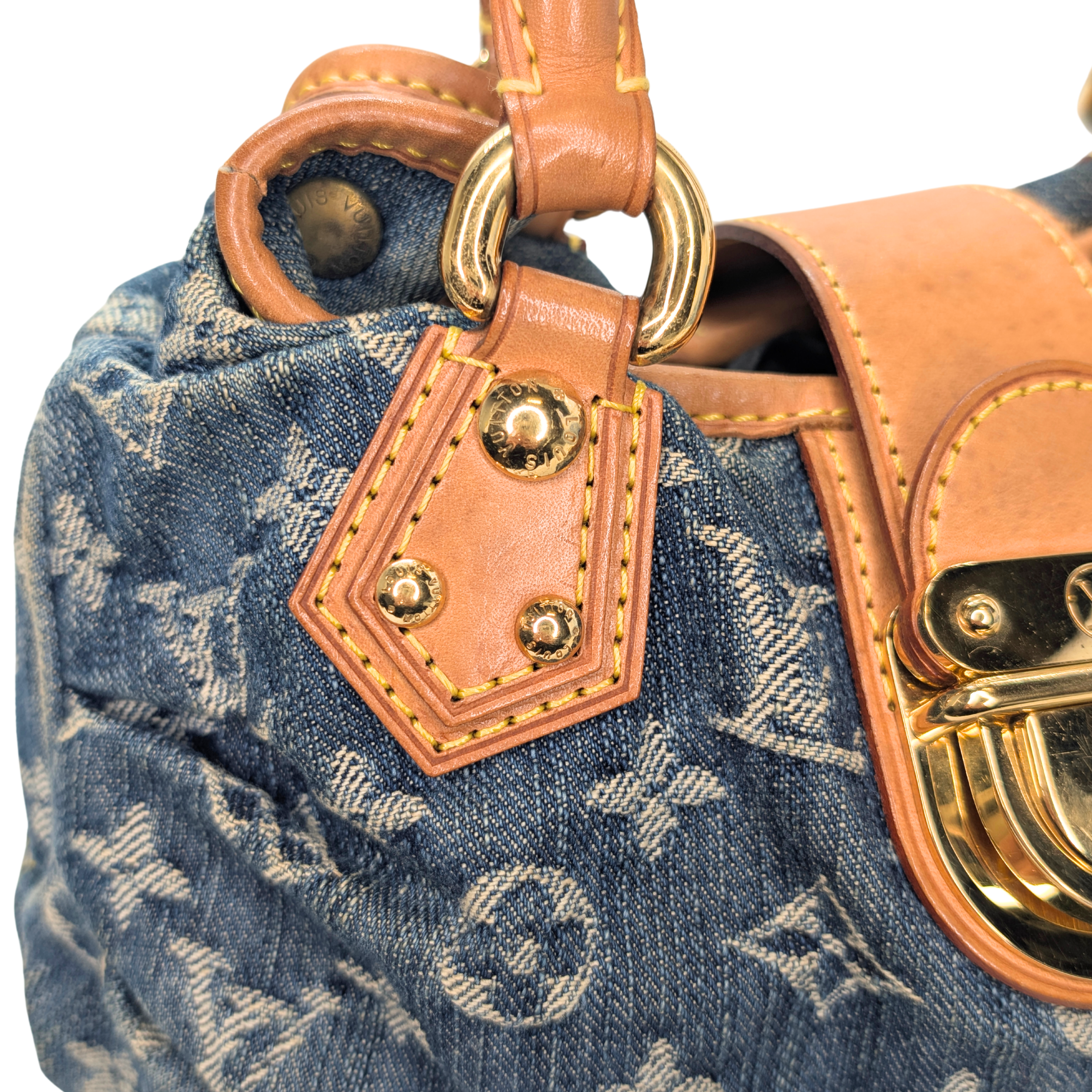 Louis Vuitton Pleaty Monogram Denim Handbag