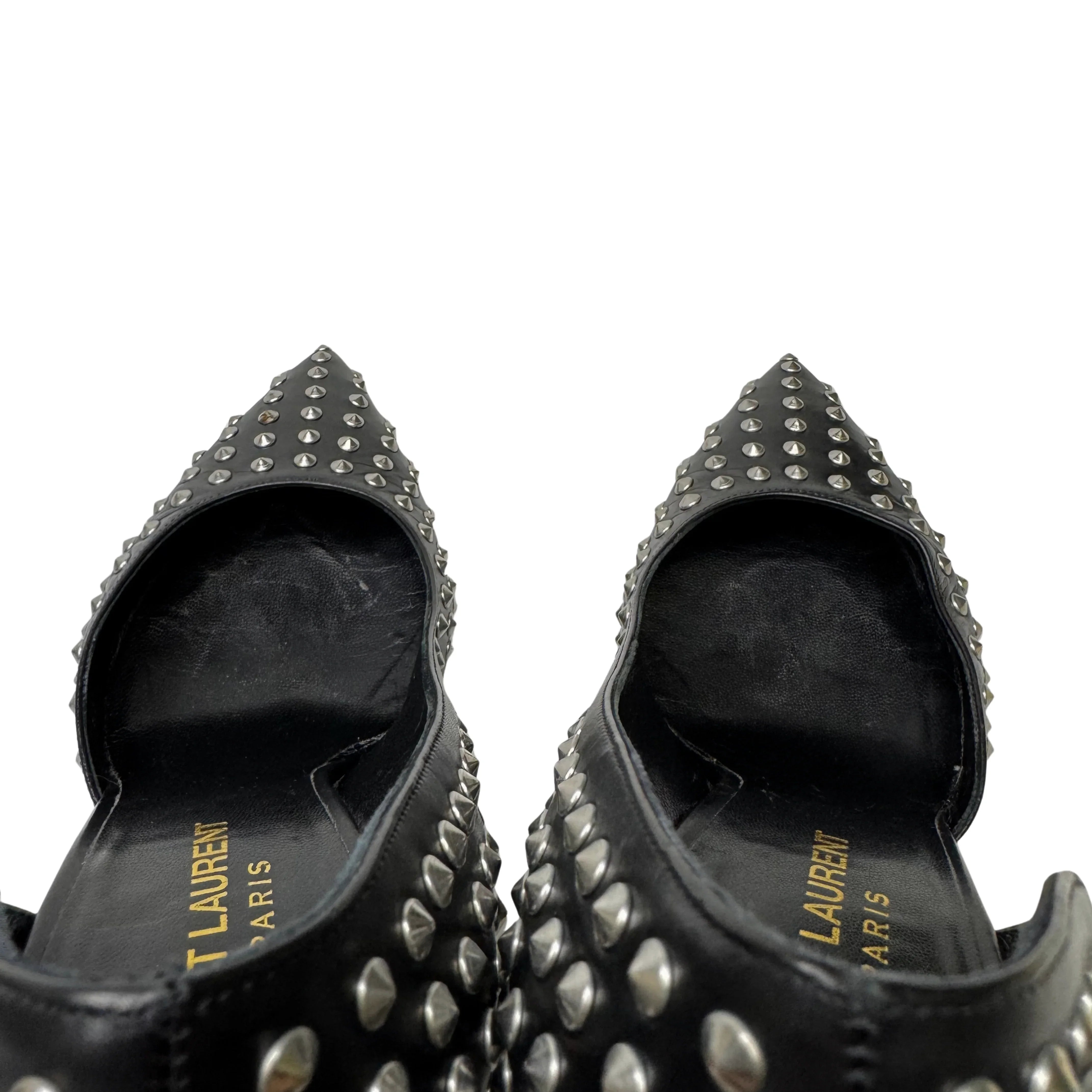 Saint Laurent Leather Printed Rock stud D'Orsay Pumps - Lost Designer