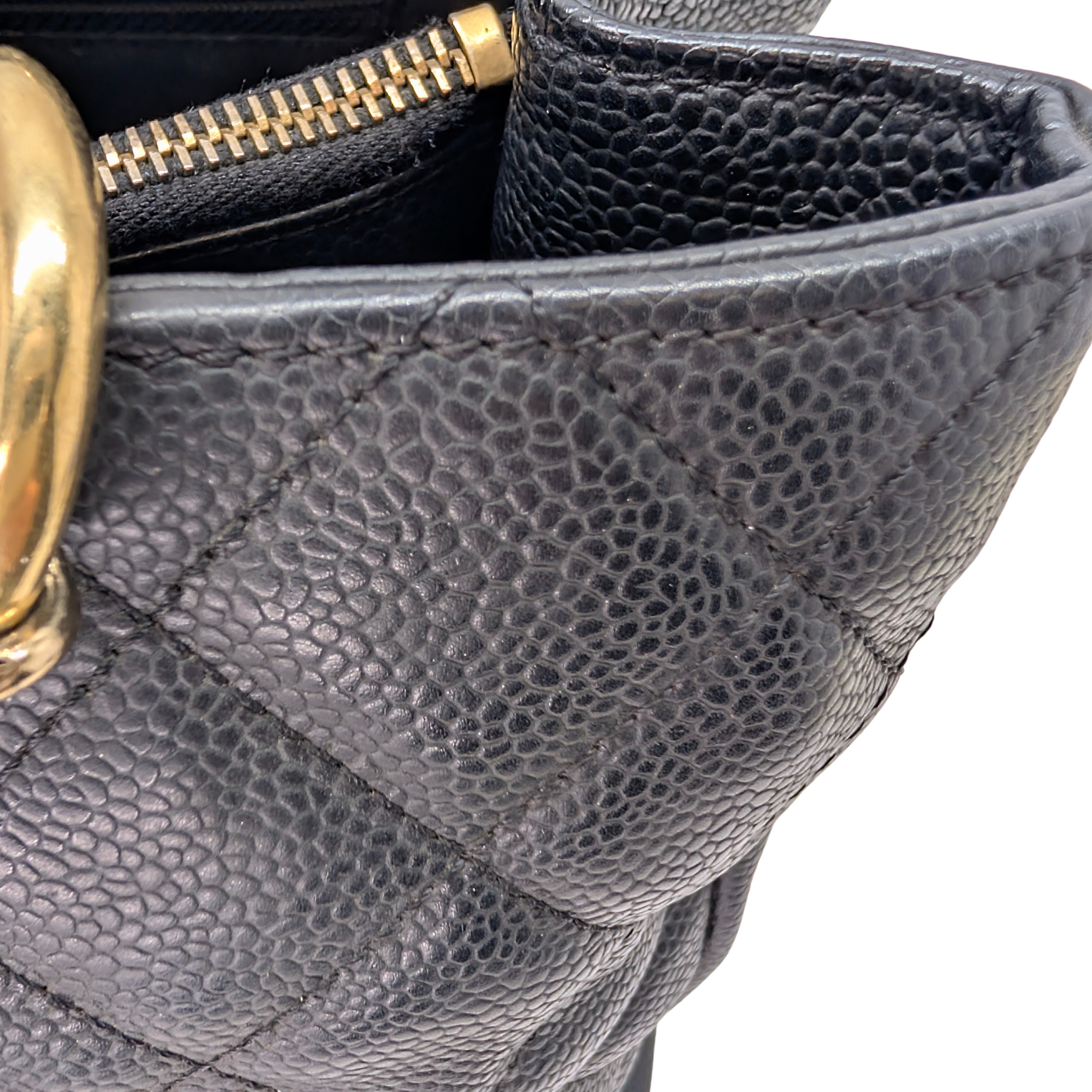 Chanel Quilted Caviar Grand Shopping Tote Black