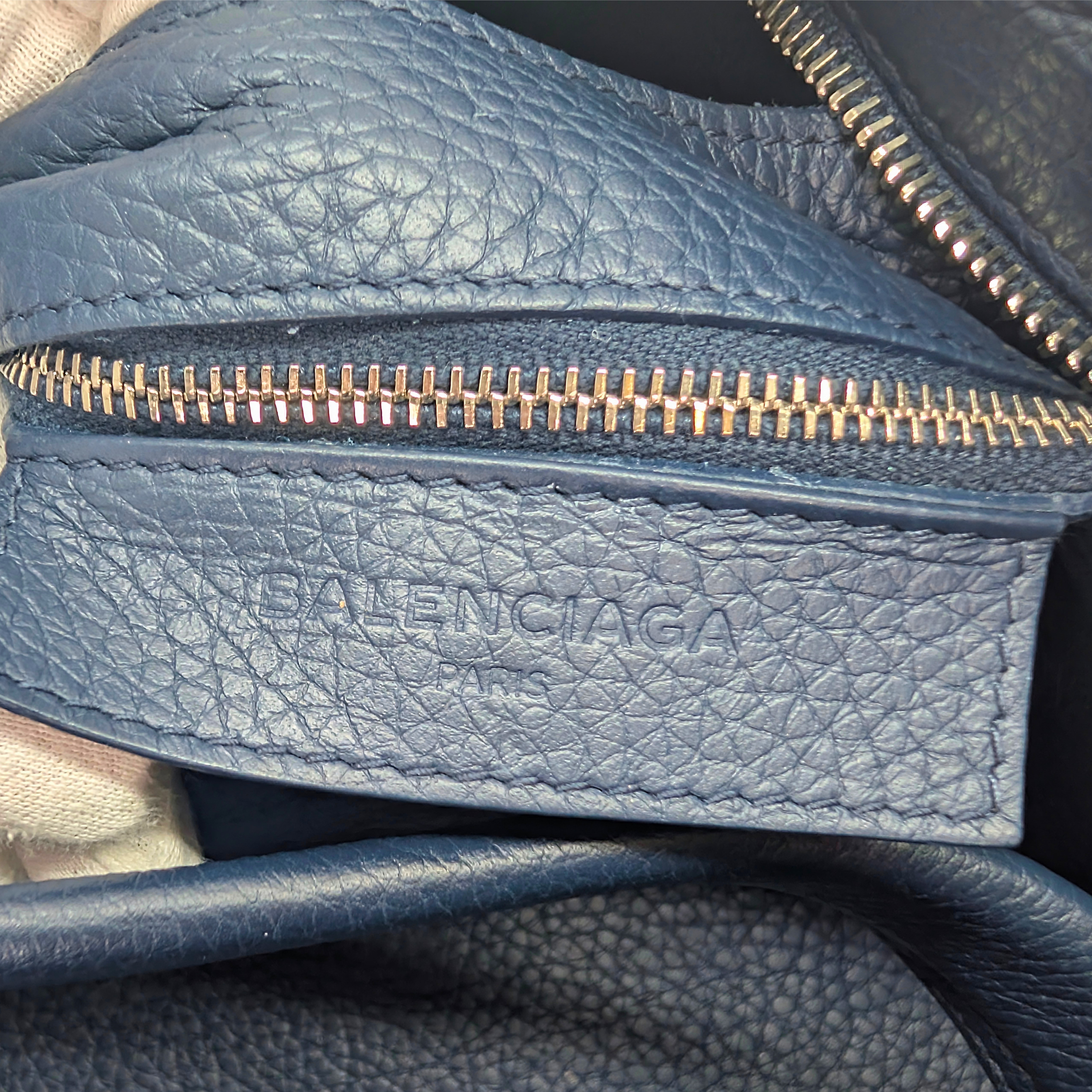 Balenciaga City Blackout Stud-Free Bag Navy