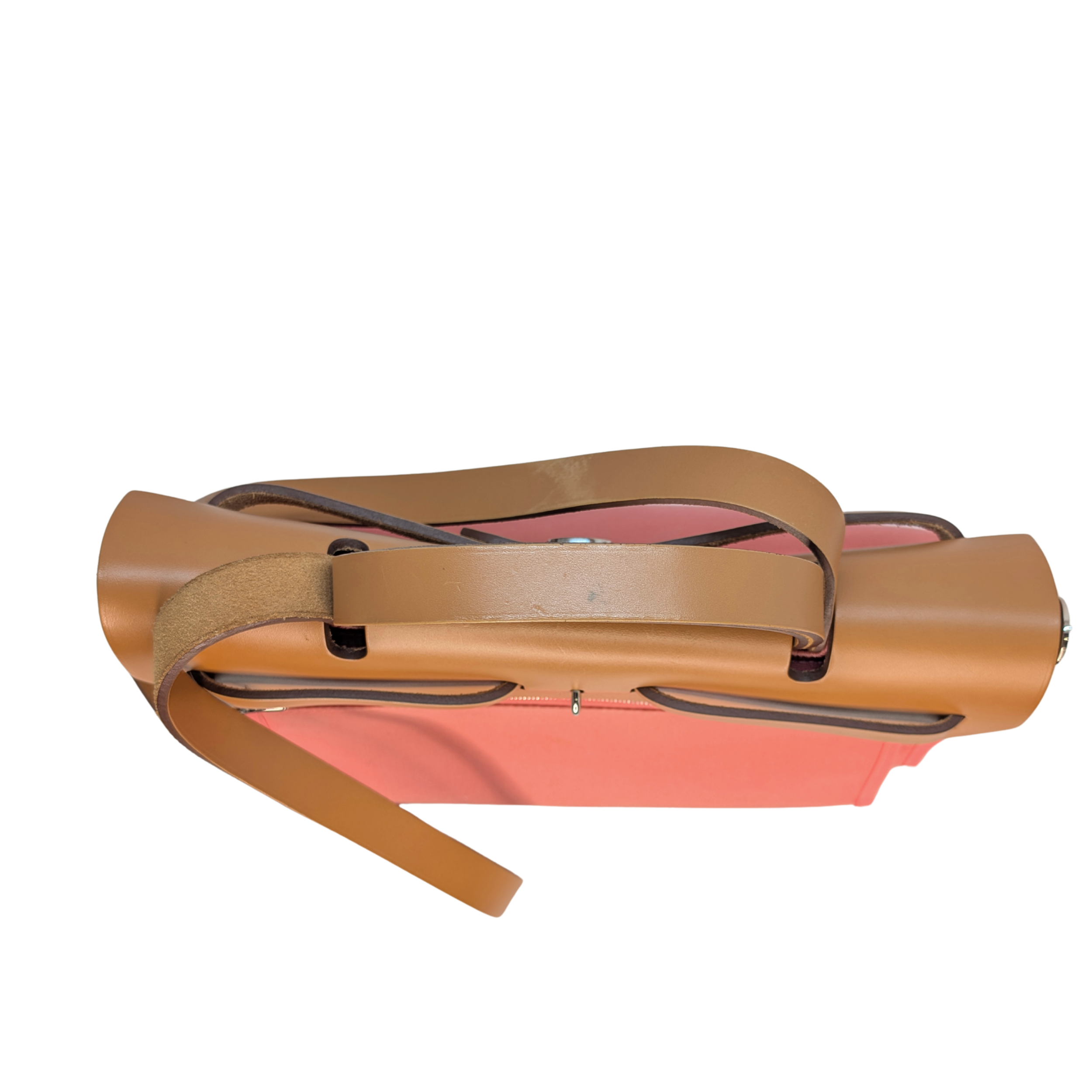 Hermes Vache Hunter Toile Herbag Zip 31 PM Rose Lipstick T Stamp