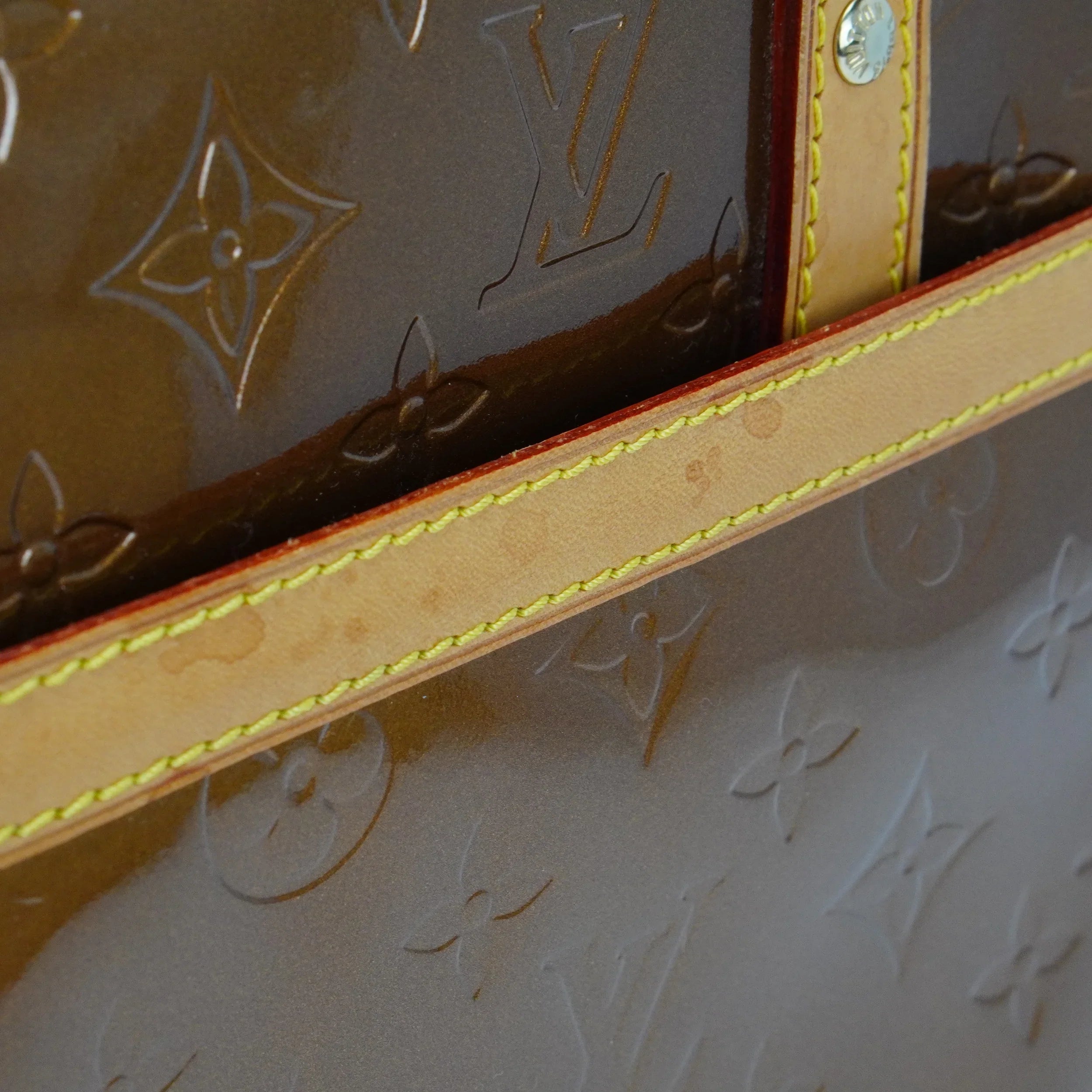 Louis Vuitton Bronze Monogram Vernis Tompkins Square Handbag - Lost Designer