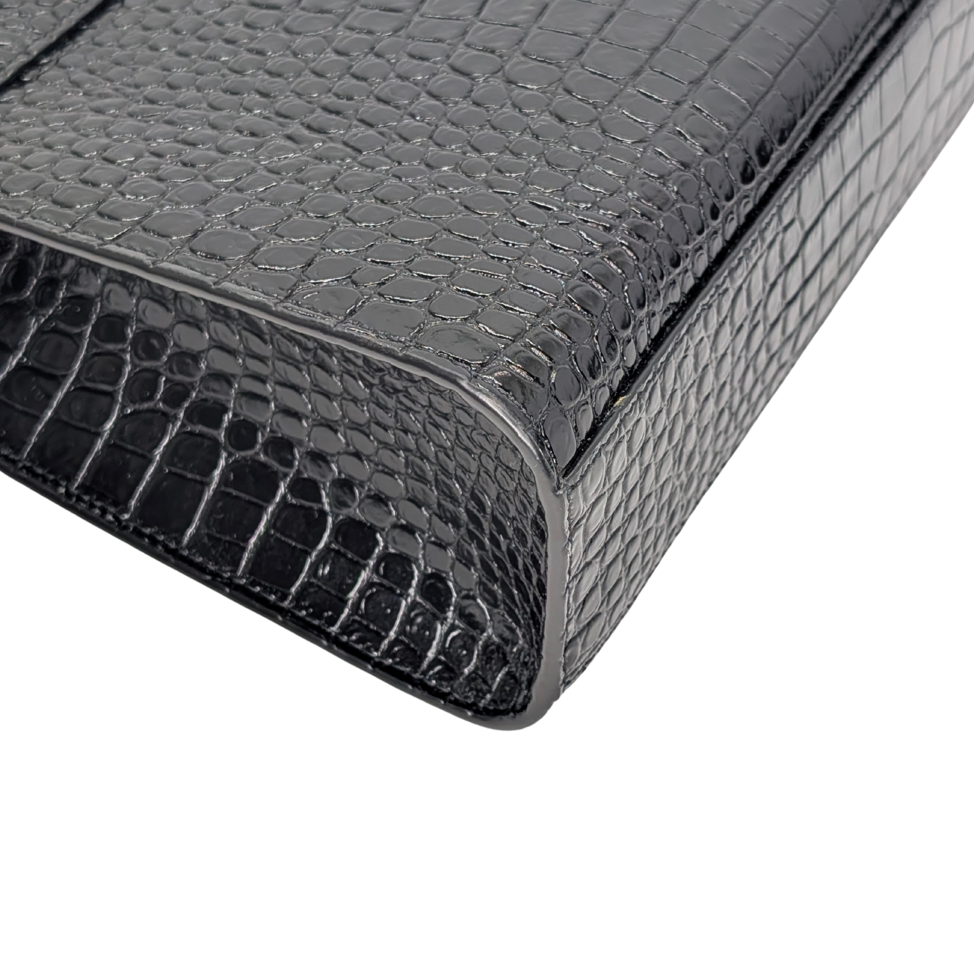 Saint Laurent Manhattan Medium Crocodile Embossed Shoulder Bag