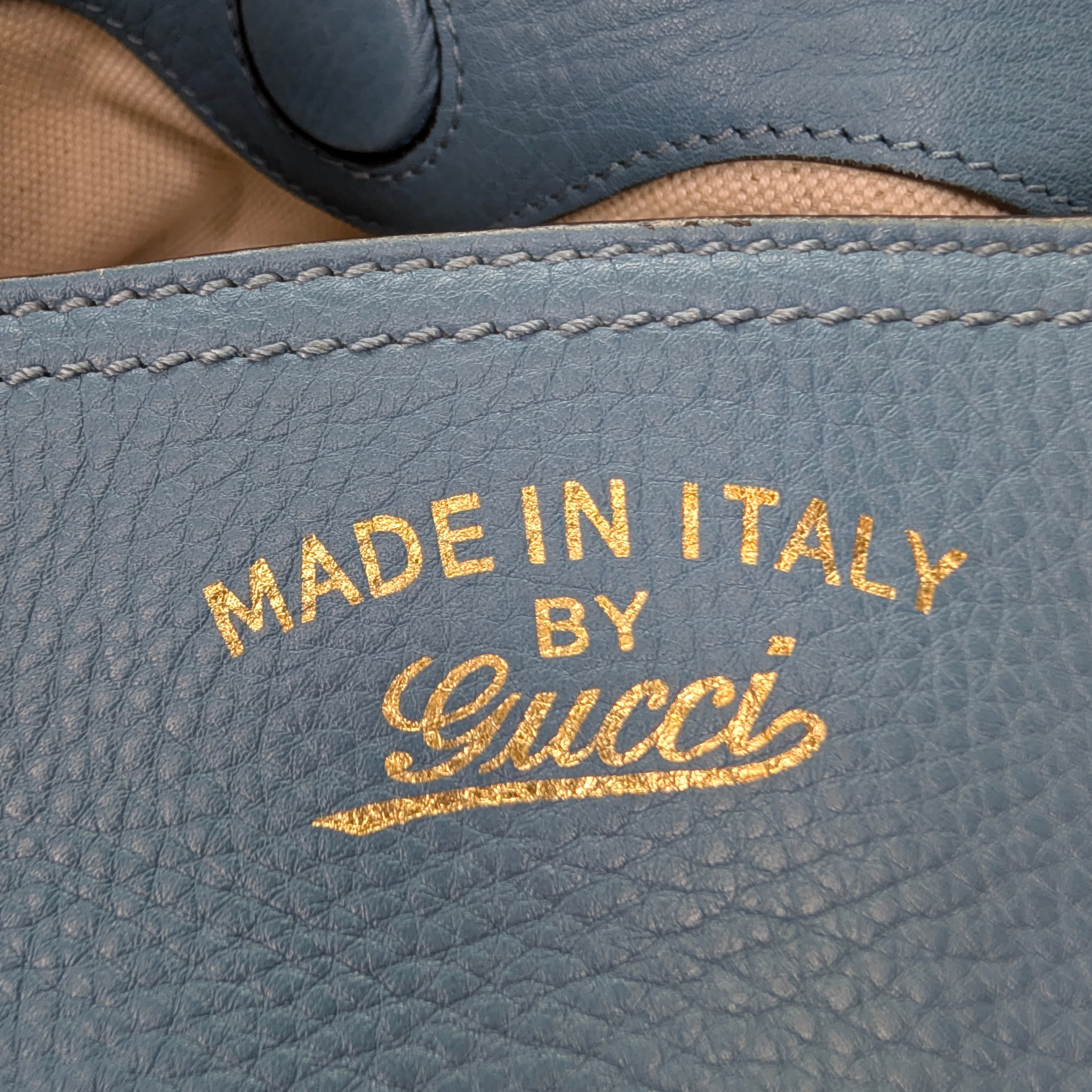 Gucci Bamboo Shopper Tote Bag Large Light Blue