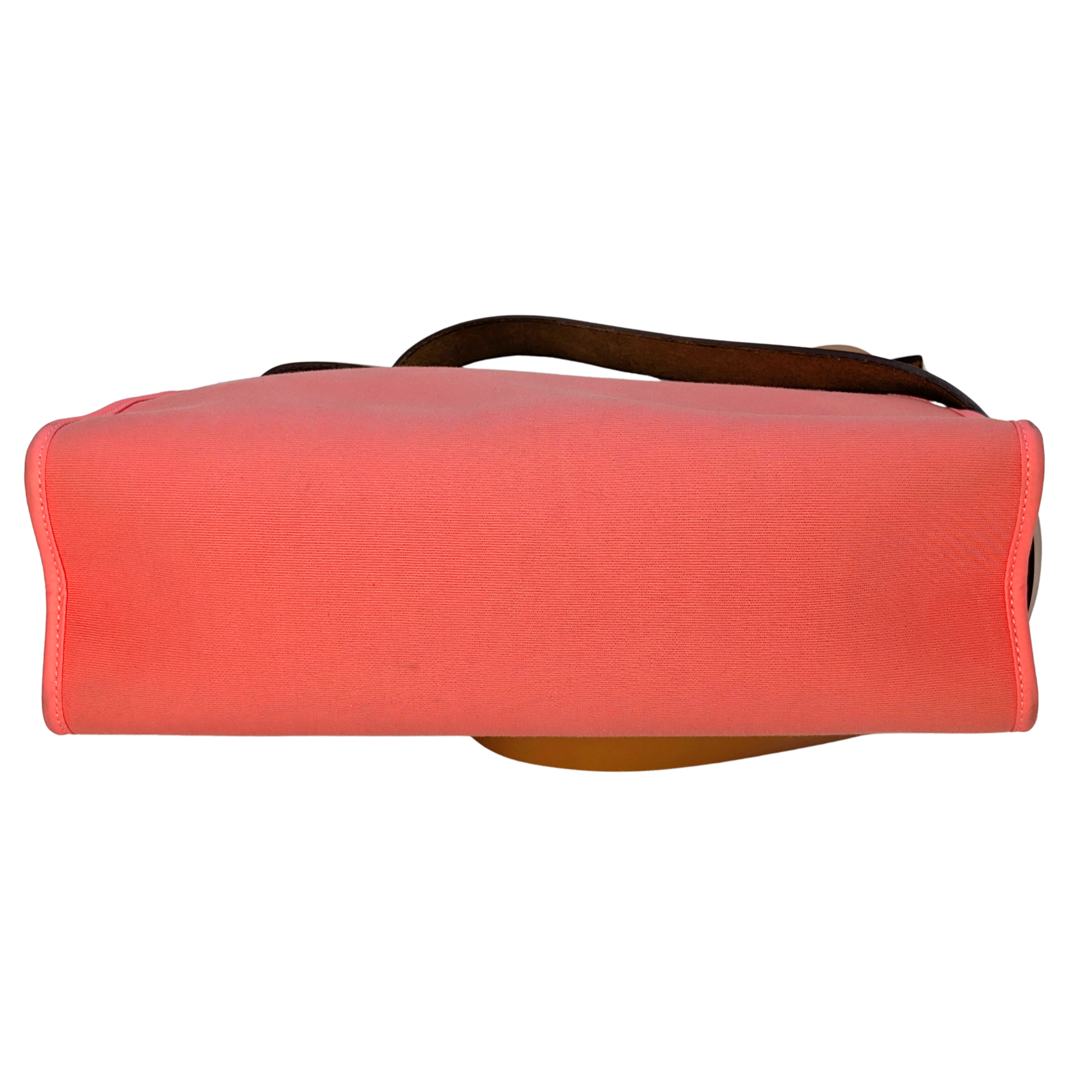 Hermes Vache Hunter Toile Herbag Zip 31 PM Rose Lipstick T Stamp