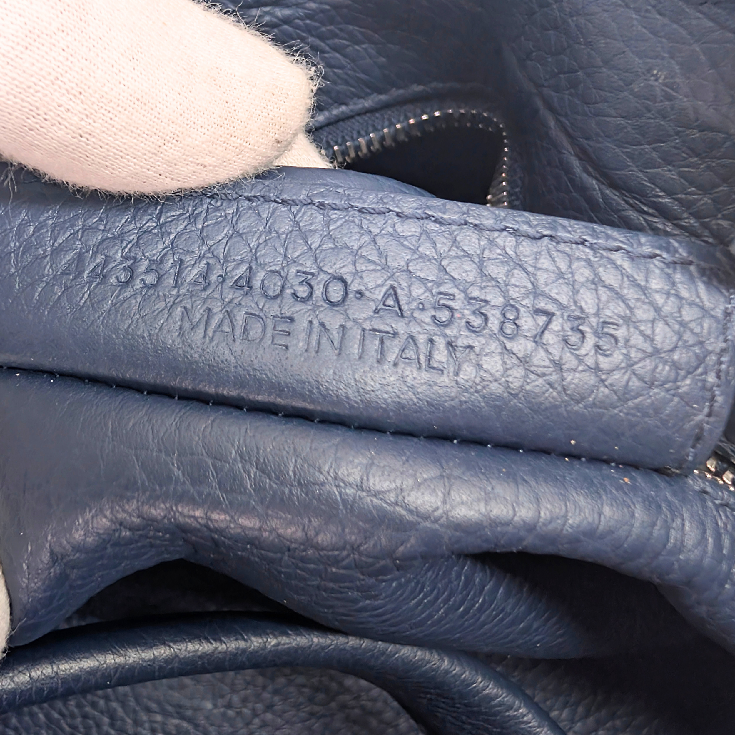 Balenciaga City Blackout Stud-Free Bag Navy