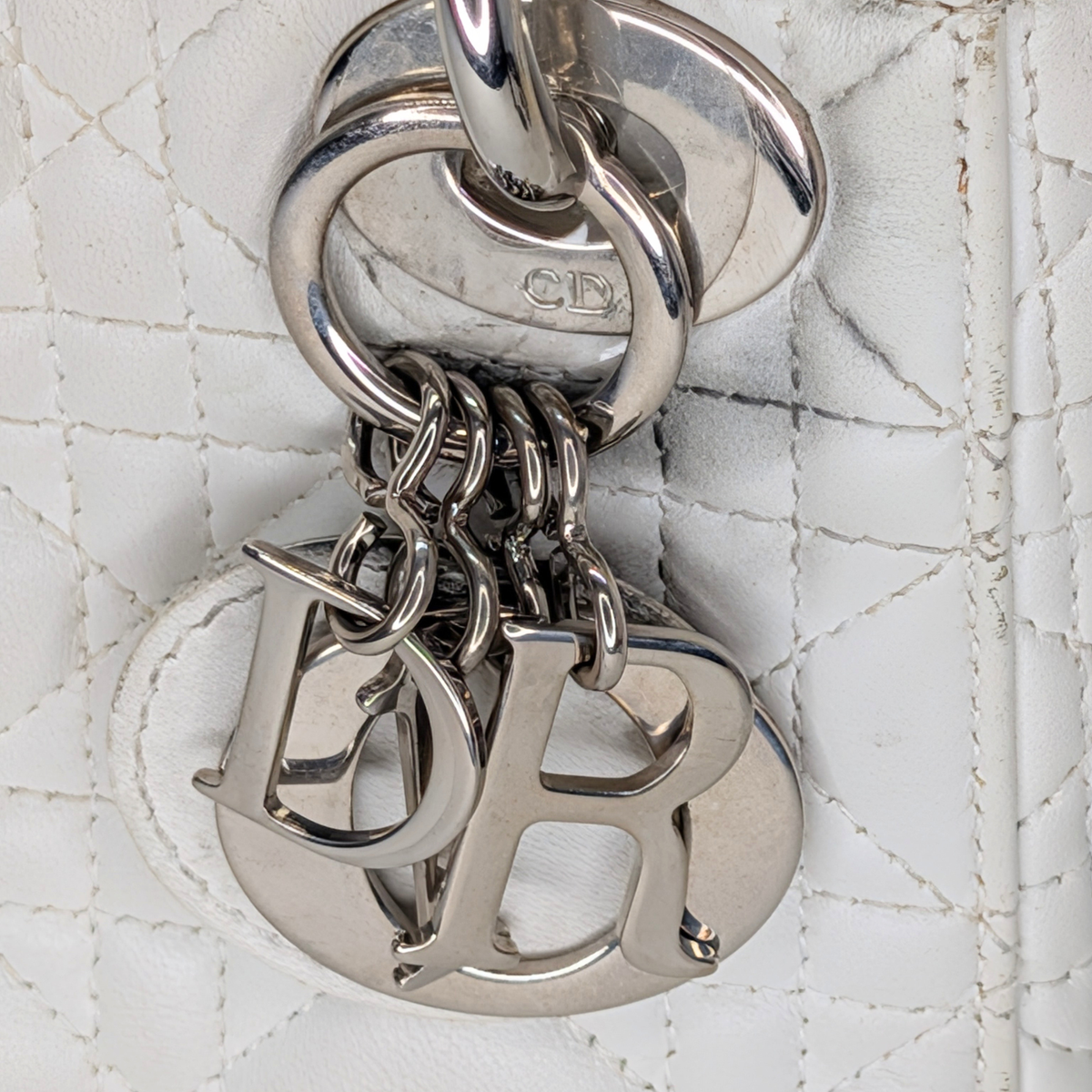 Dior Cannage Mini Lady Bag White