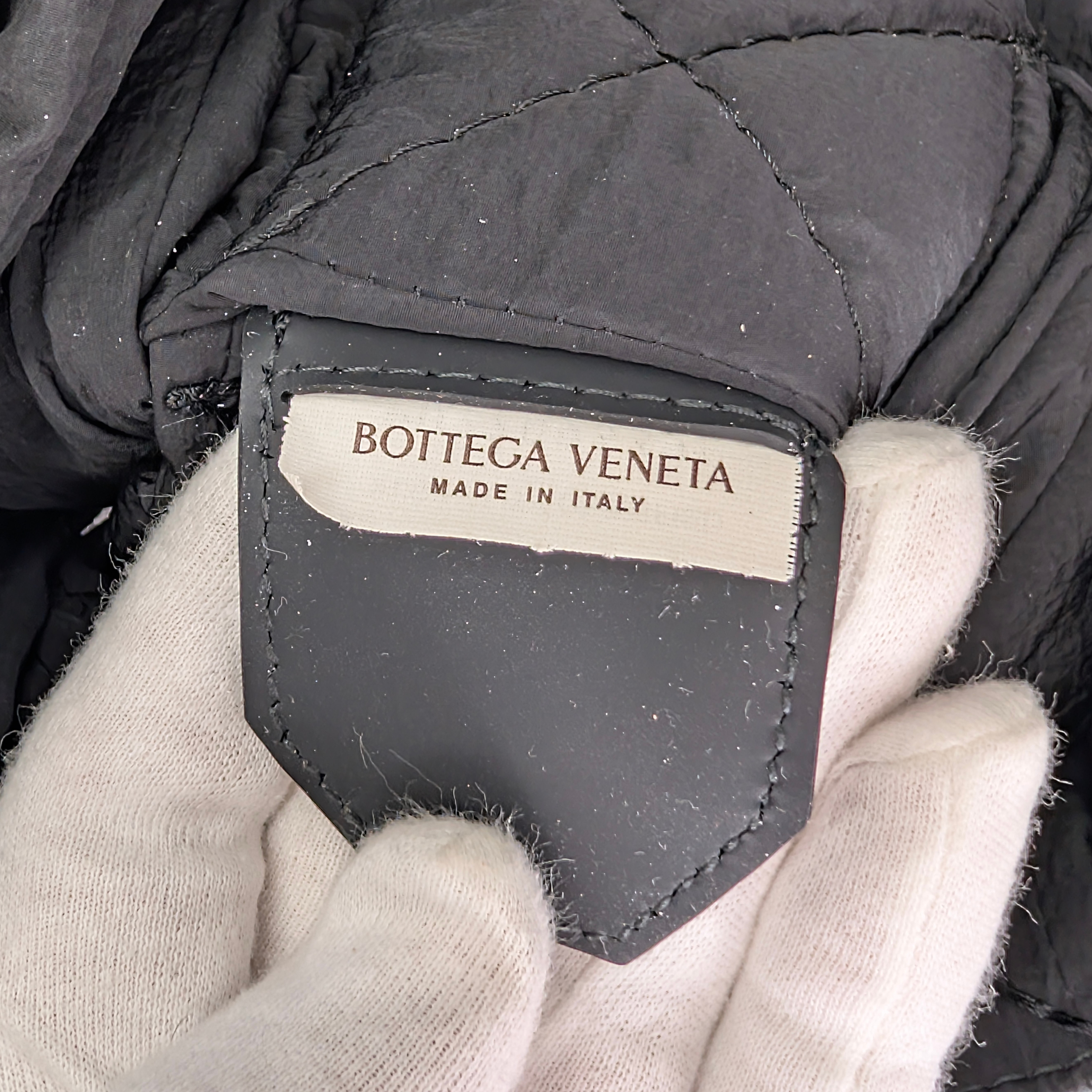Bottega Nylon Intrecciato Padded Tech Cassette Bag Black