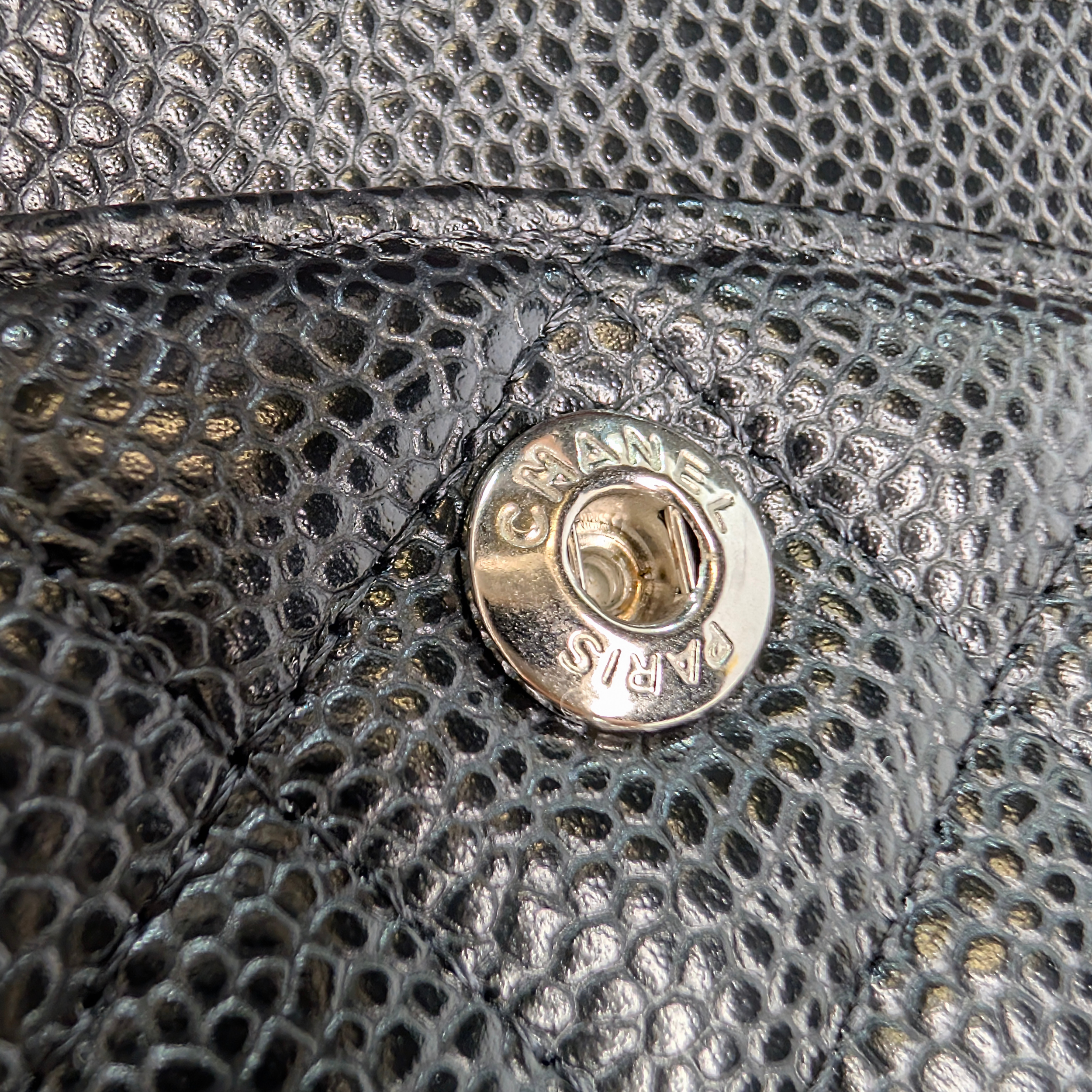 Chanel Classic Double Flap Caviar Black SHW Microchipped