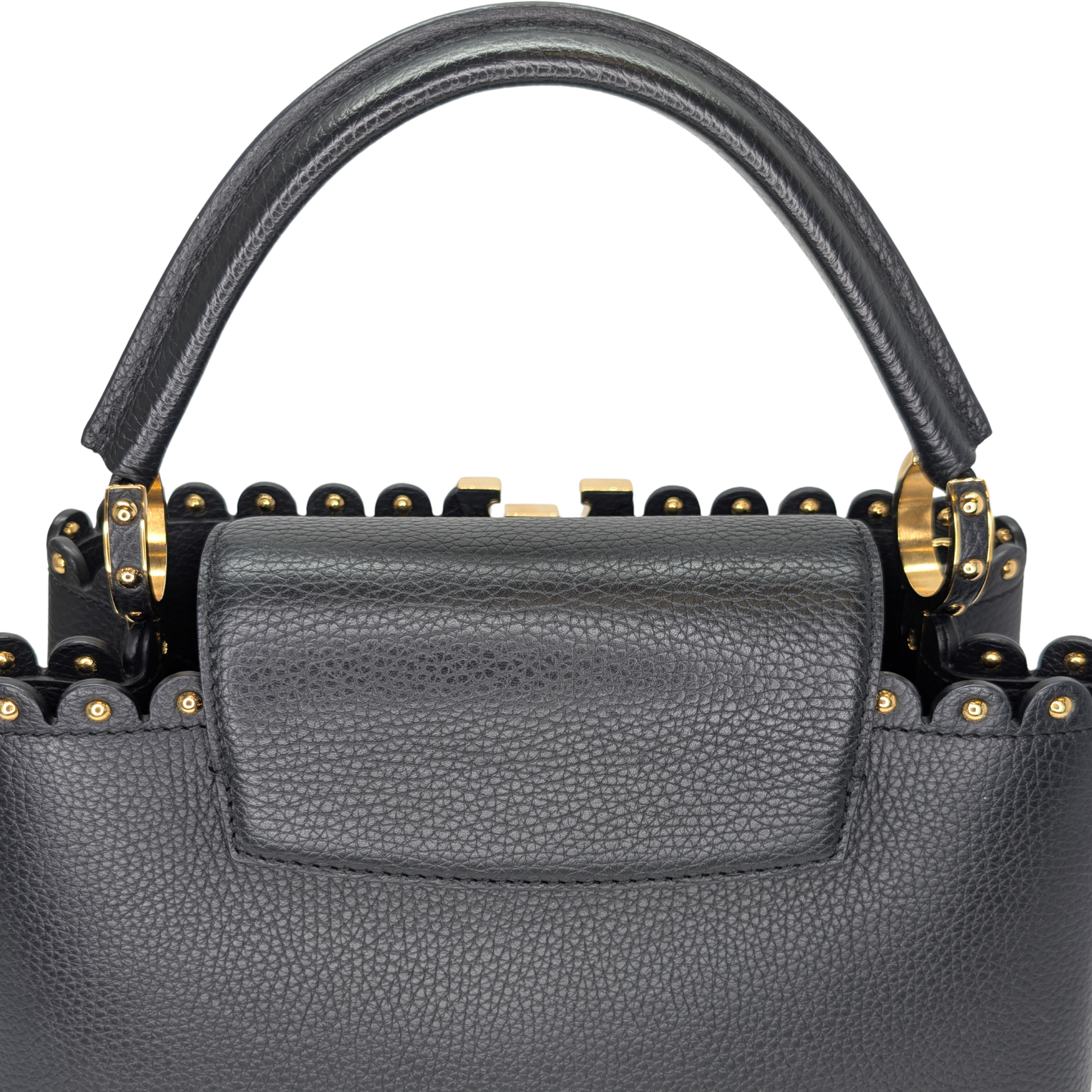 Louis Vuitton Capucine Pm Shoulder Handbag Taurillon Leather Black