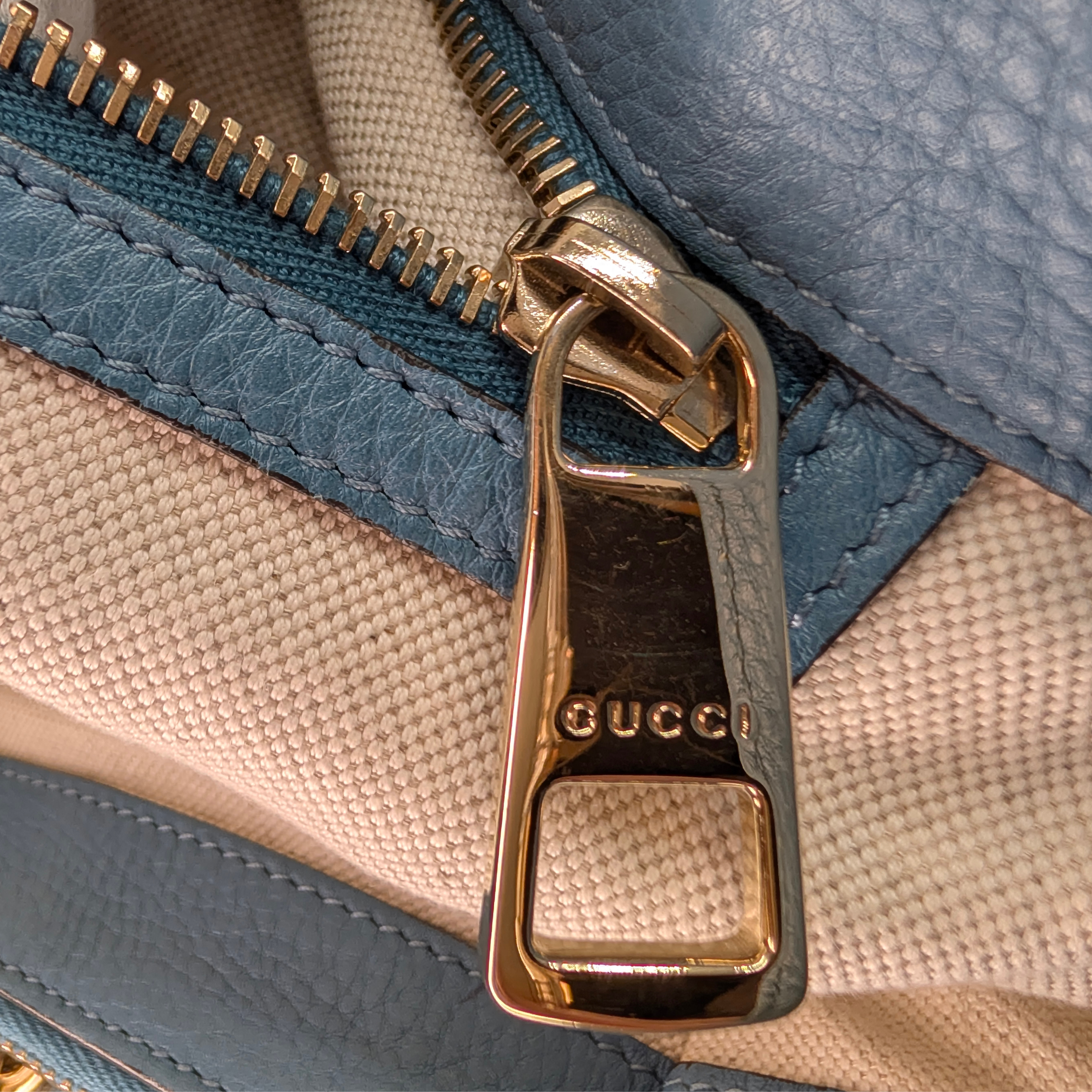 Gucci Bamboo Shopper Tote Bag Large Light Blue