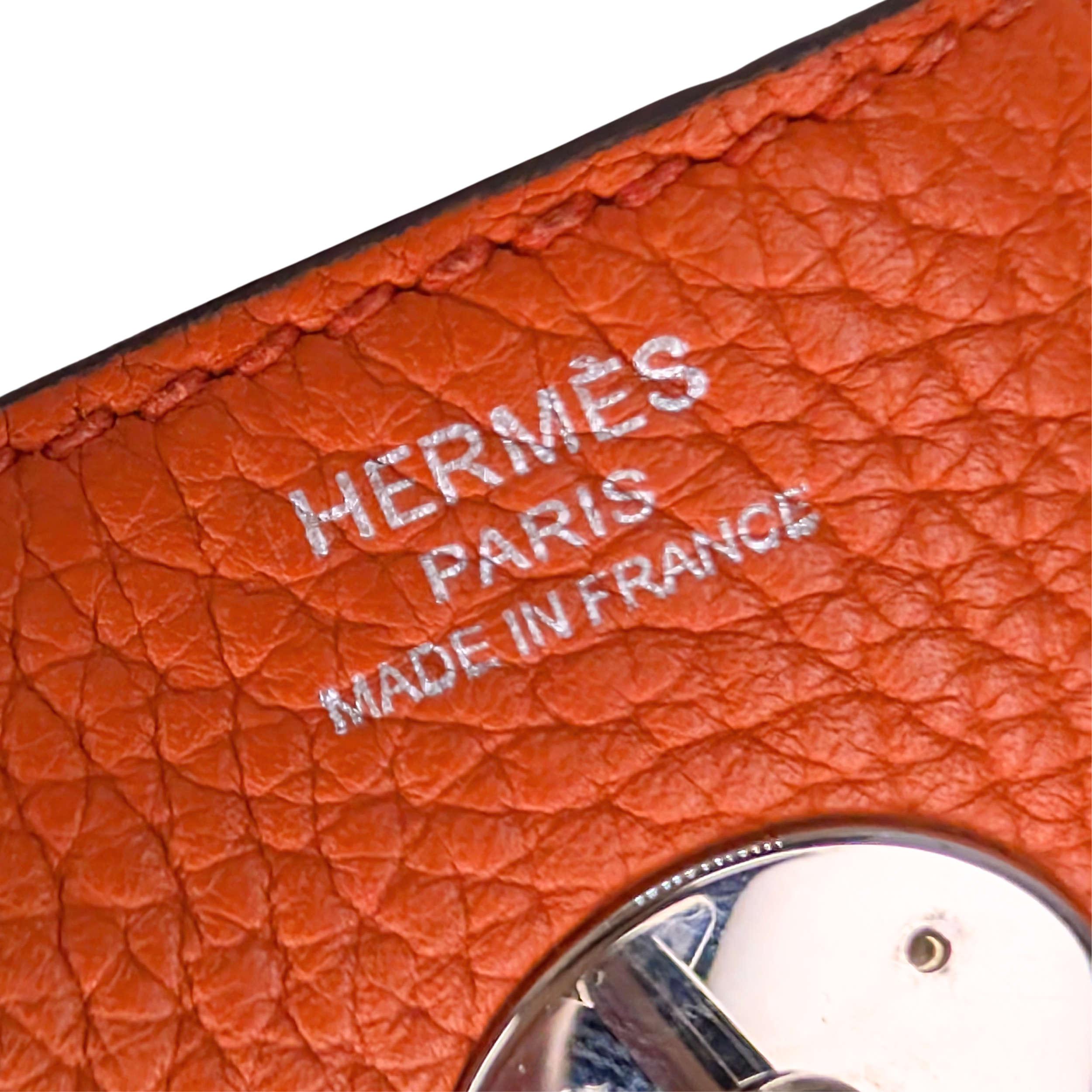 Hermes Lindy Clemence 26 X Stamp SHW Orange