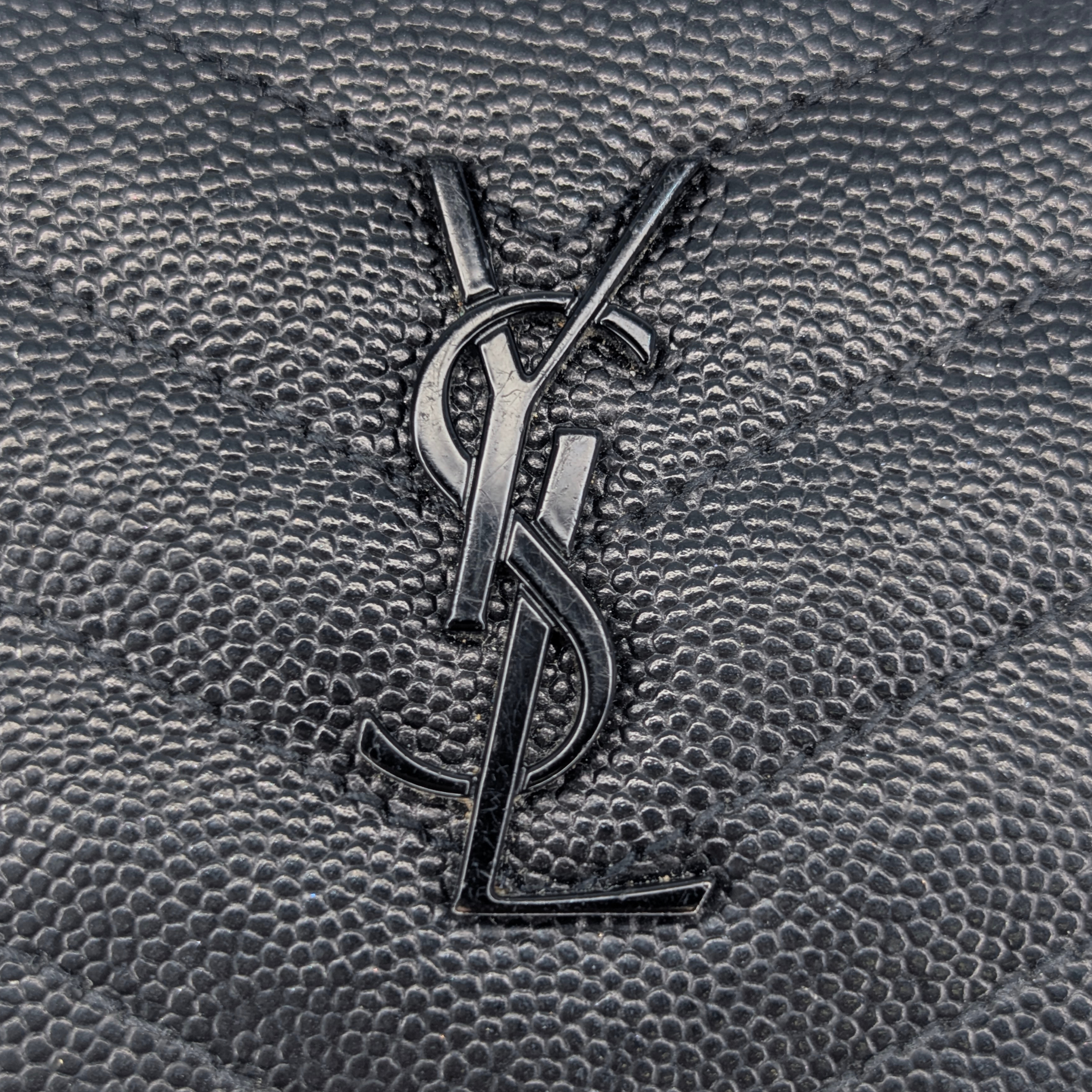 Saint Laurent Cassandre Metalasse Wallet Black
