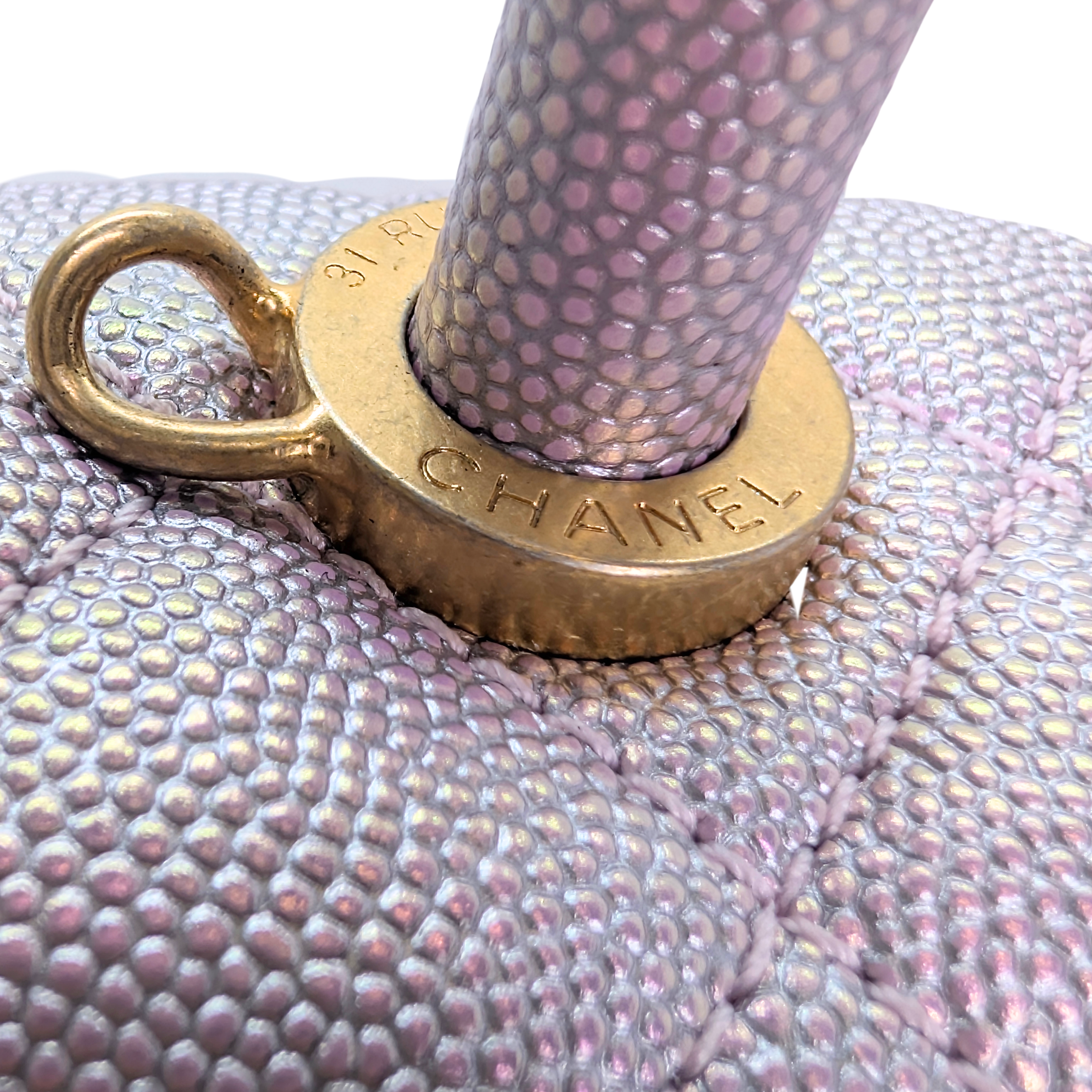 Chanel Coco Handle Small Caviar Iridescent Purple Bag
