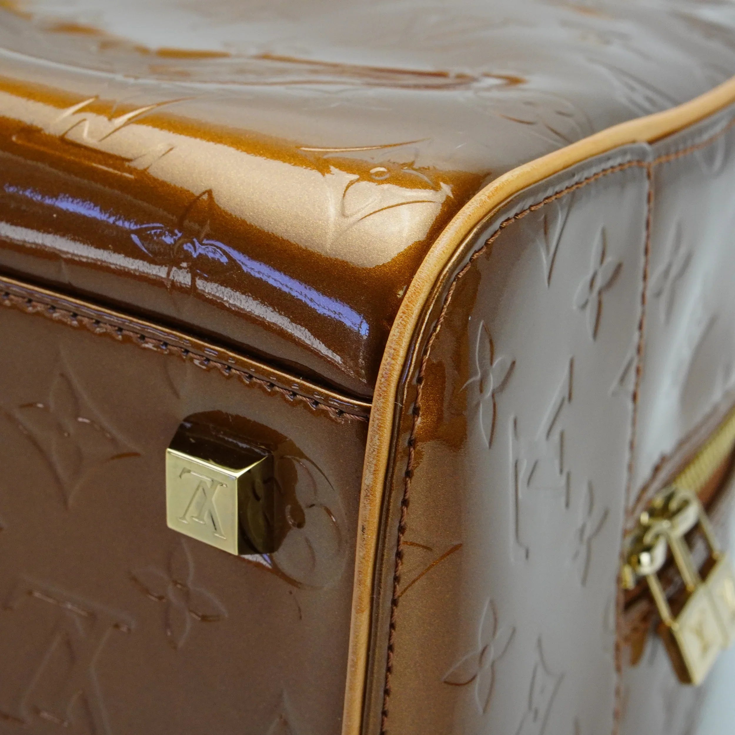 Louis Vuitton Bronze Monogram Vernis Tompkins Square Handbag - Lost Designer