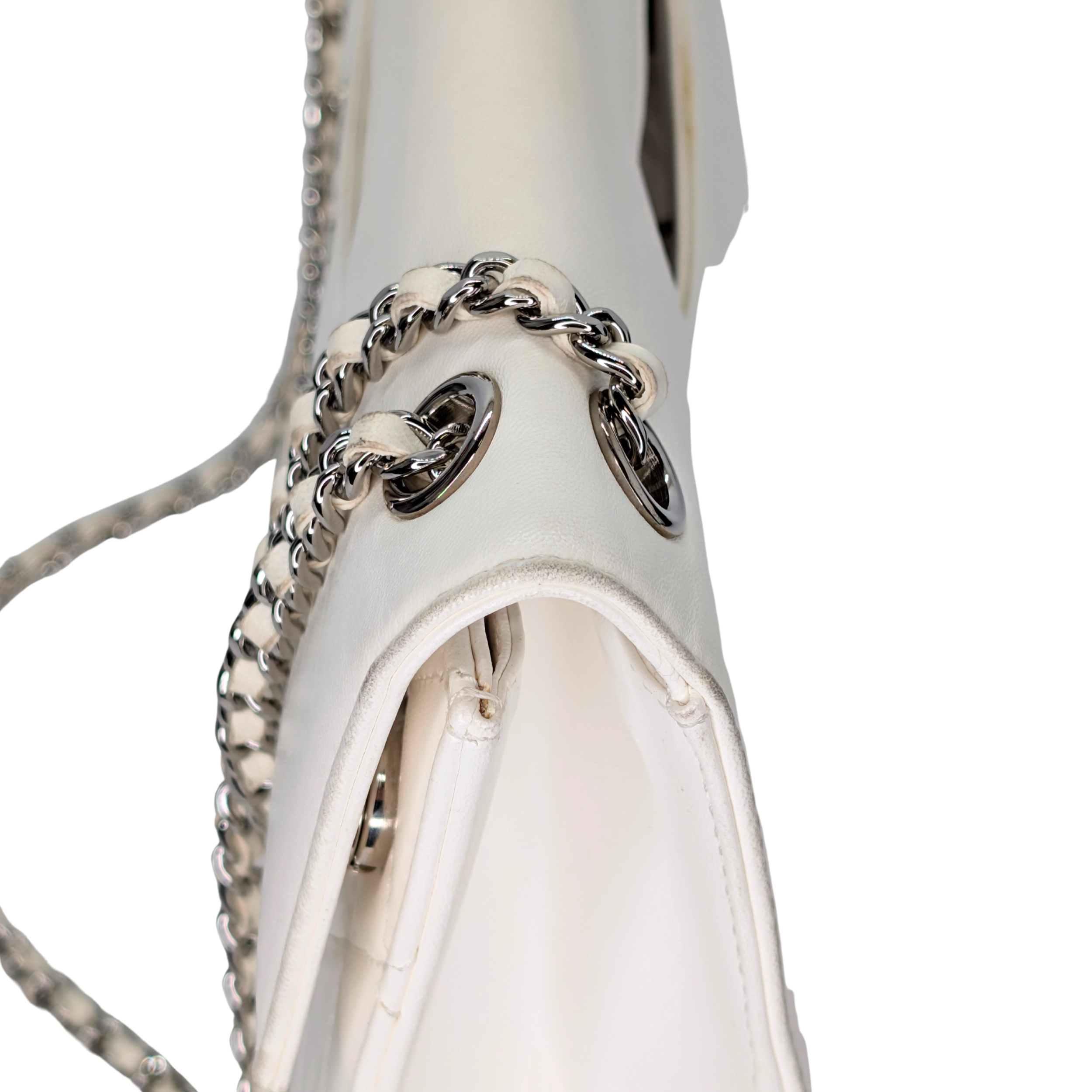 Chanel 2014 Delivery Cutout Handle Bag White