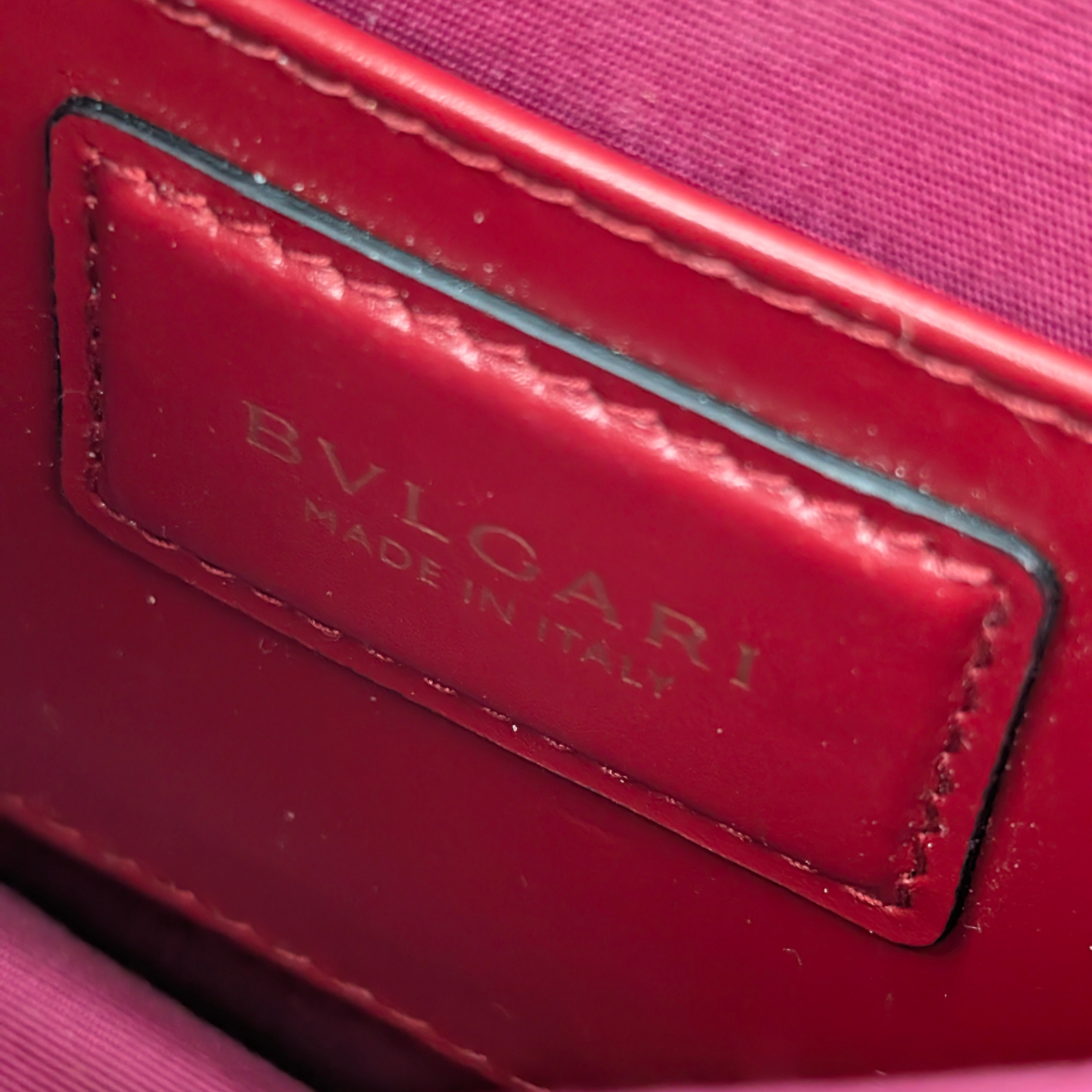 Bvlgari Calfskin Serpenti Forever Top Handle Red