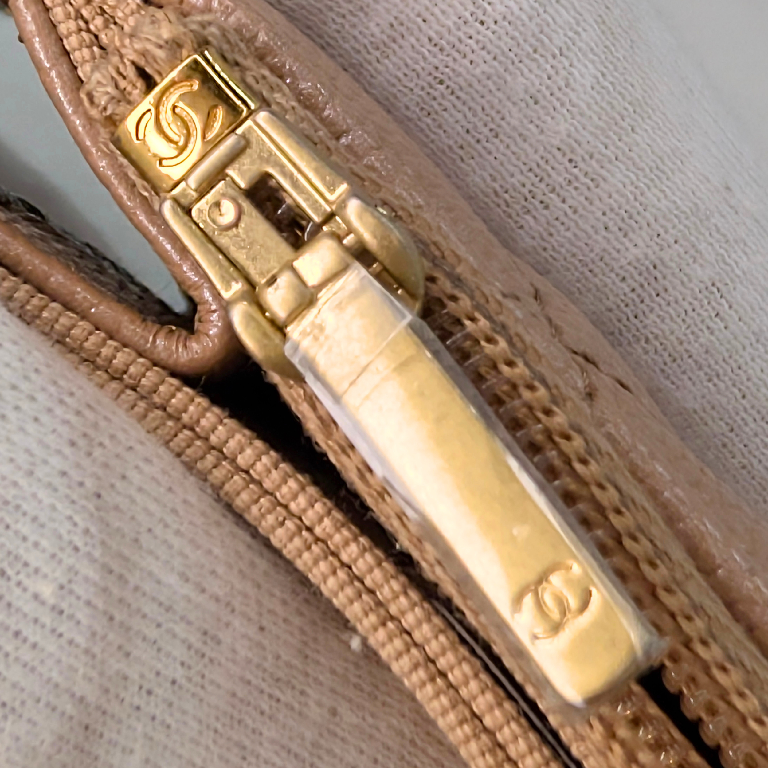 Chanel Clutch on Chain Bag Metallic Beige