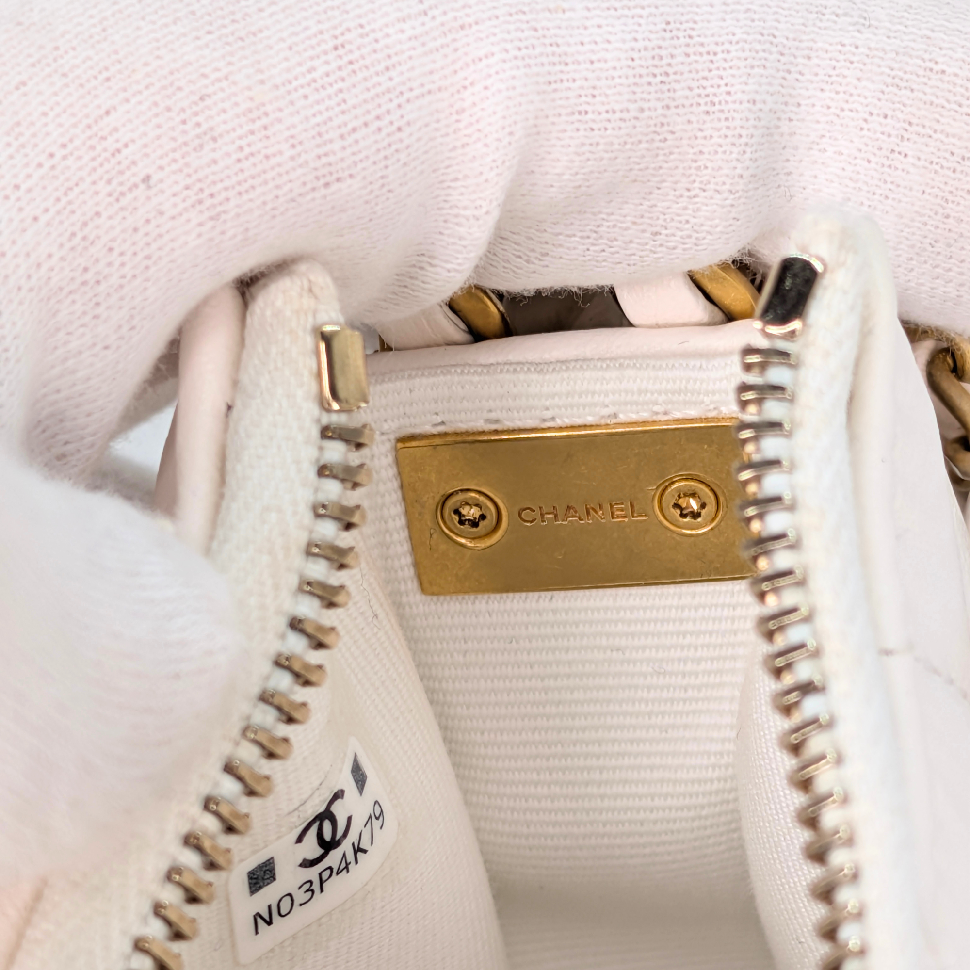 Chanel 19 Hobo Shoulder Bag White