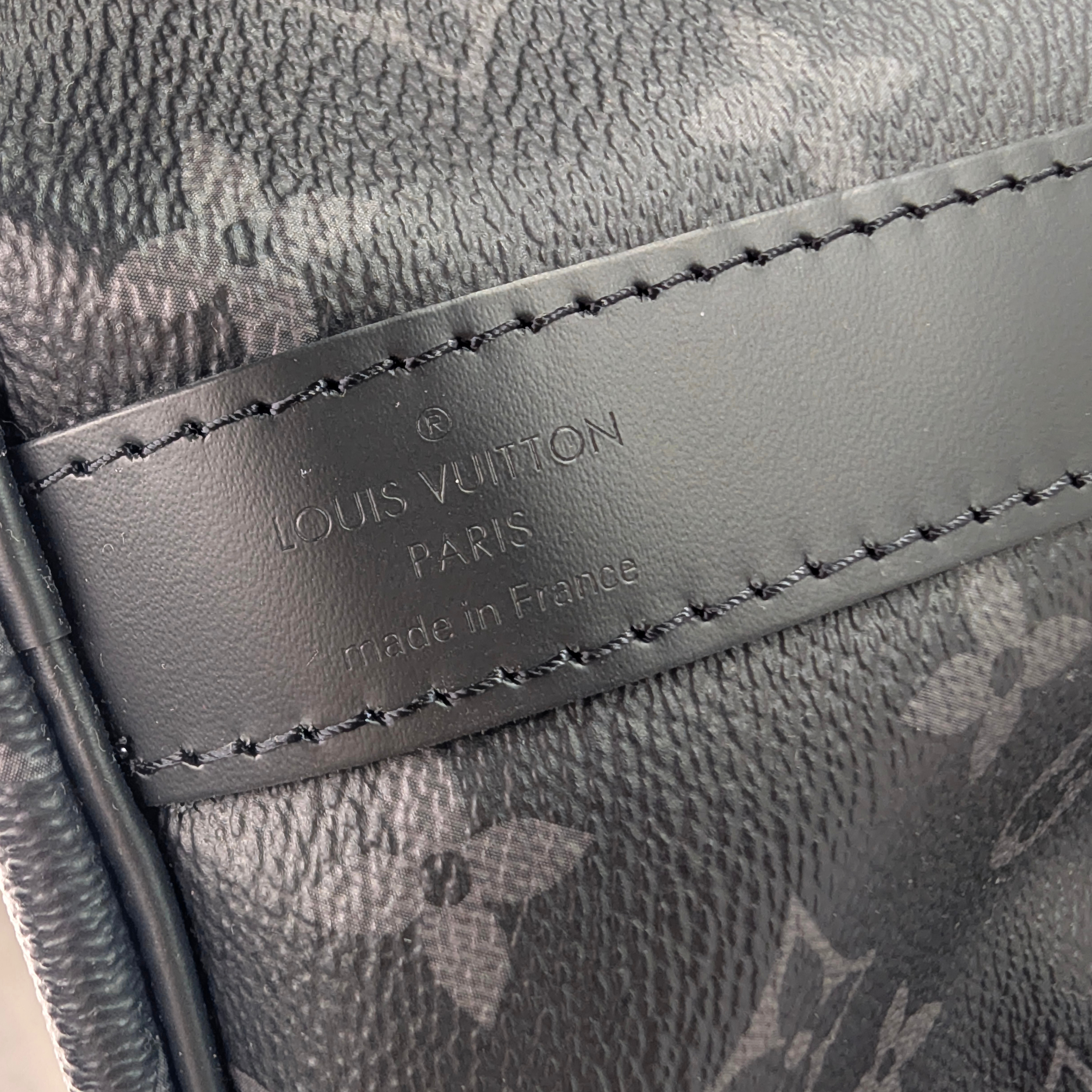 Louis Vuitton Keepall Bandoulière 55 Monogram Eclipse Charcoal Black
