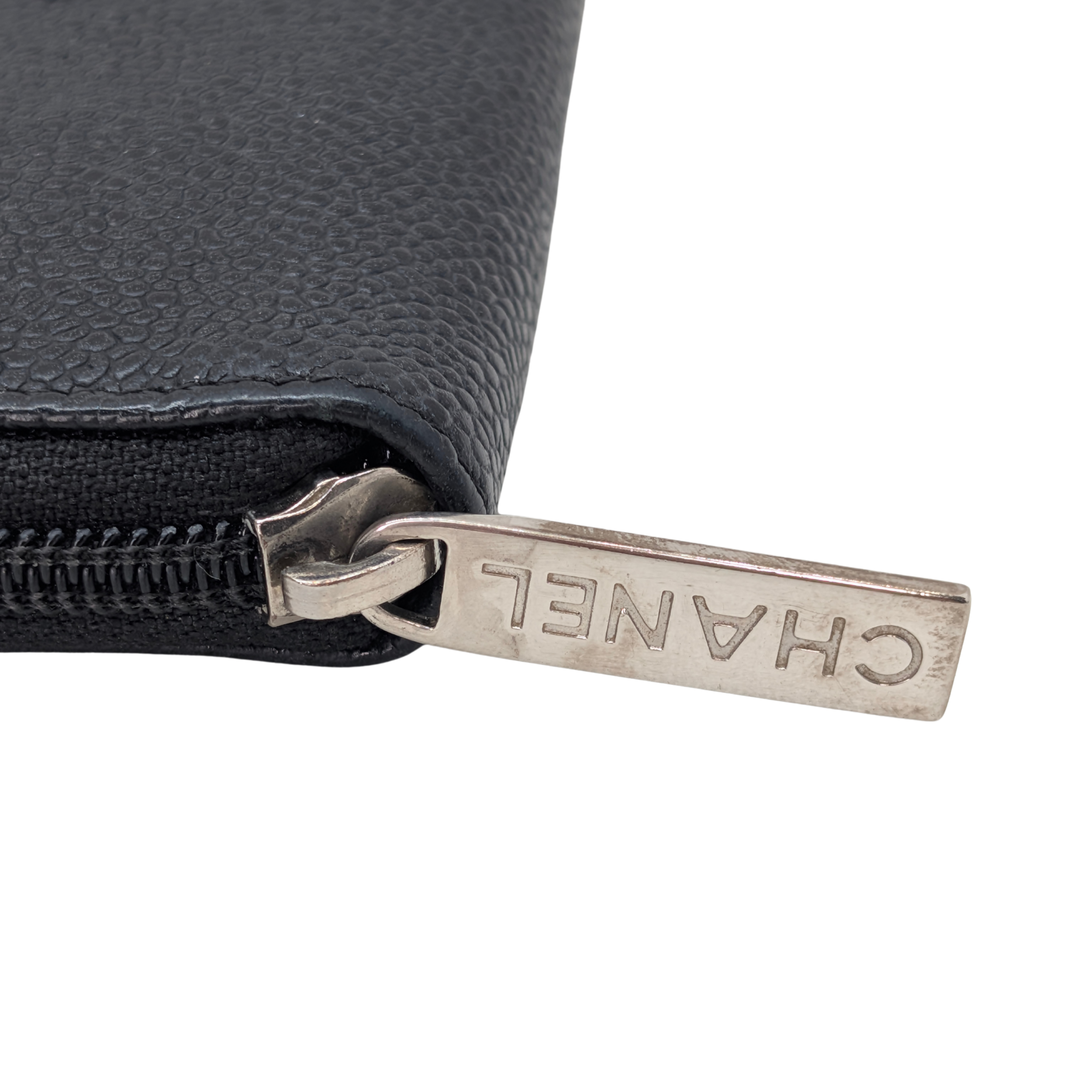 Chanel CC Caviar Leather Long Wallet Black