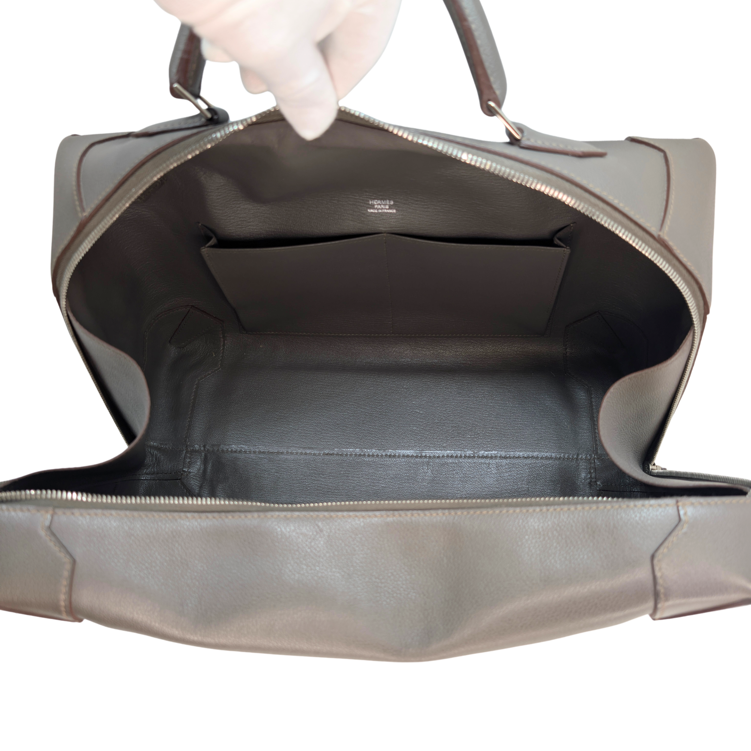 Hermès Maxibox 36 Bag Etain Evercolor Grey □R Stamp