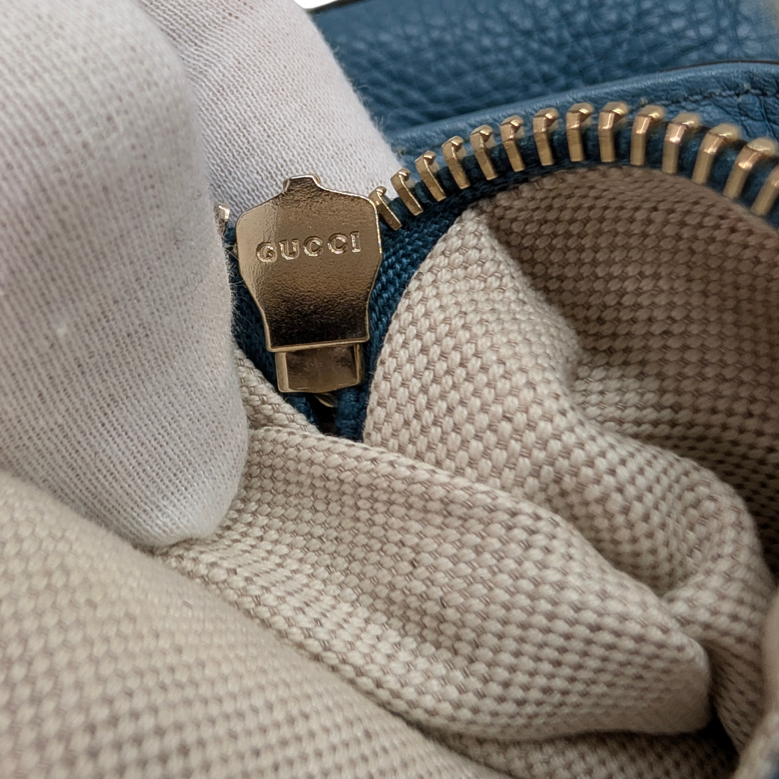 Gucci Bamboo Shopper Tote Bag Large Light Blue