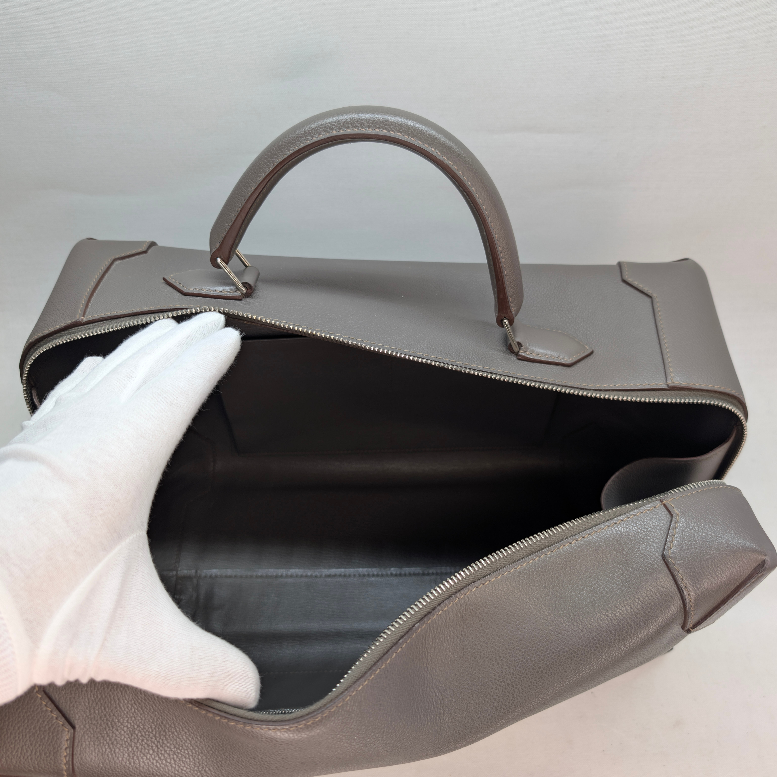 Hermès Maxibox 36 Bag Etain Evercolor Grey □R Stamp