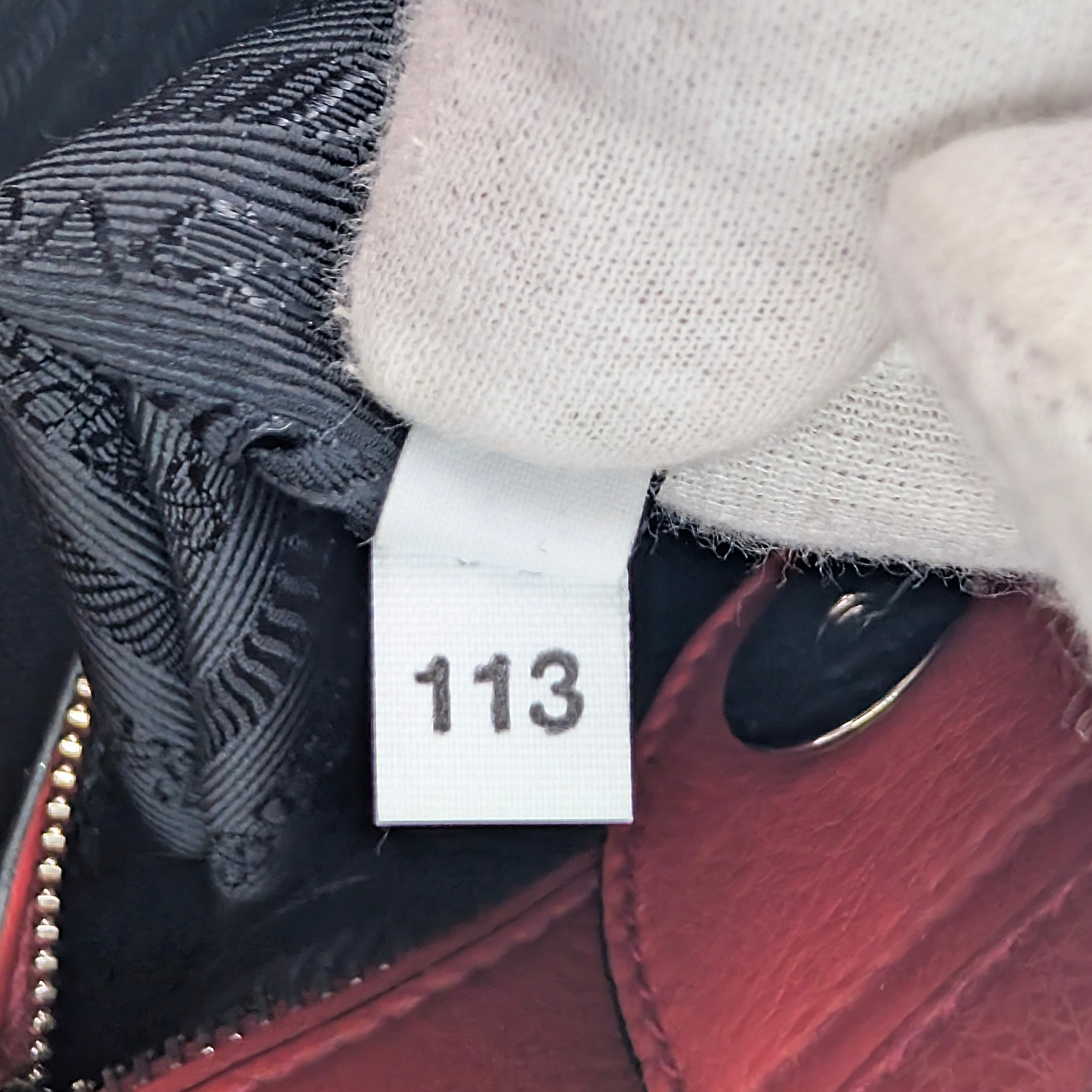 Prada Glace Calf Leather Twin Pocket Double Handle Tote Red