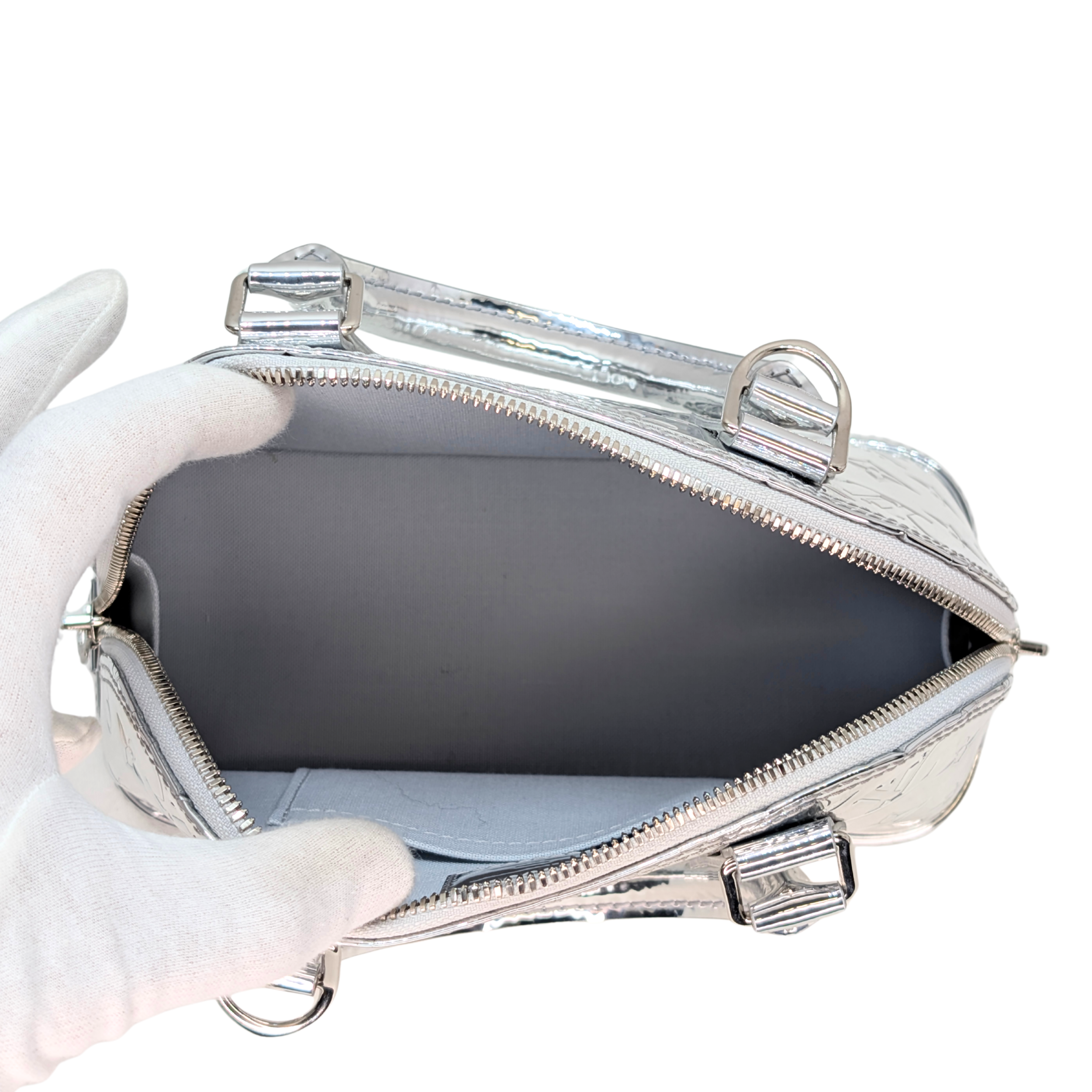 Louis Vuitton Monogram Miroir Alma BB Silver Ski Collection