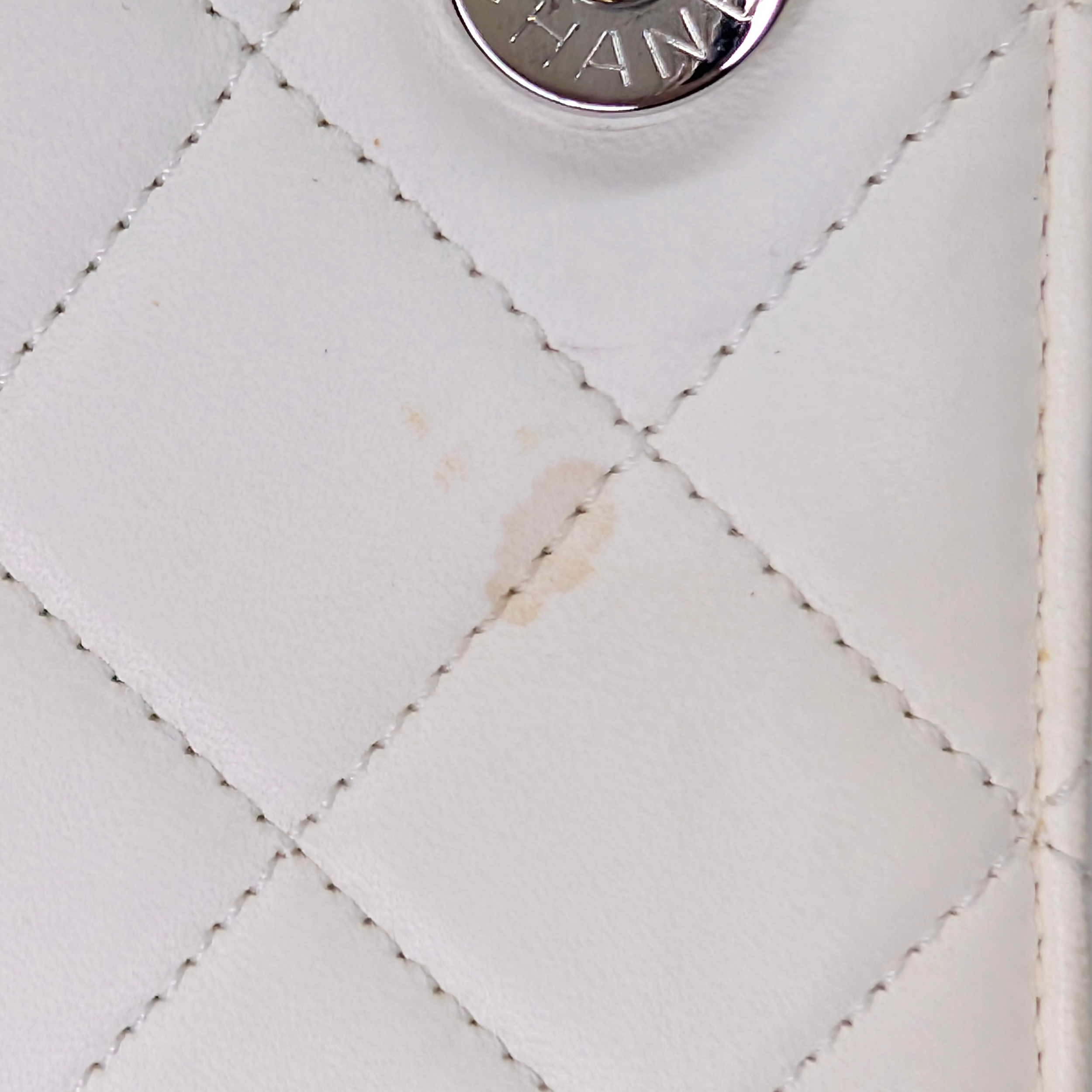 Chanel 2014 Delivery Cutout Handle Bag White