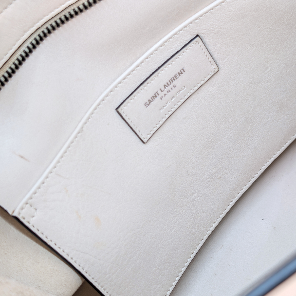 Saint Laurent Monogram Cabas Leather White