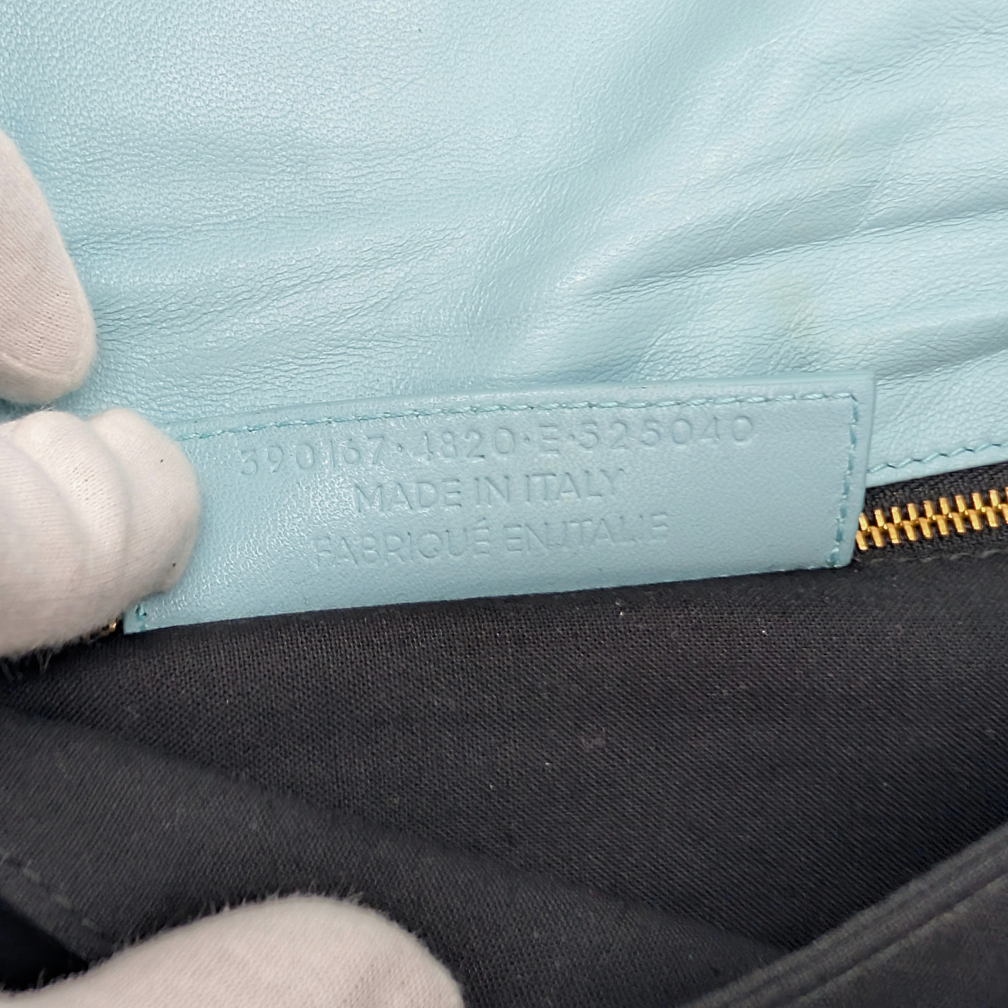Balenciaga City Envelope Clutch Bag on chain Light Blue