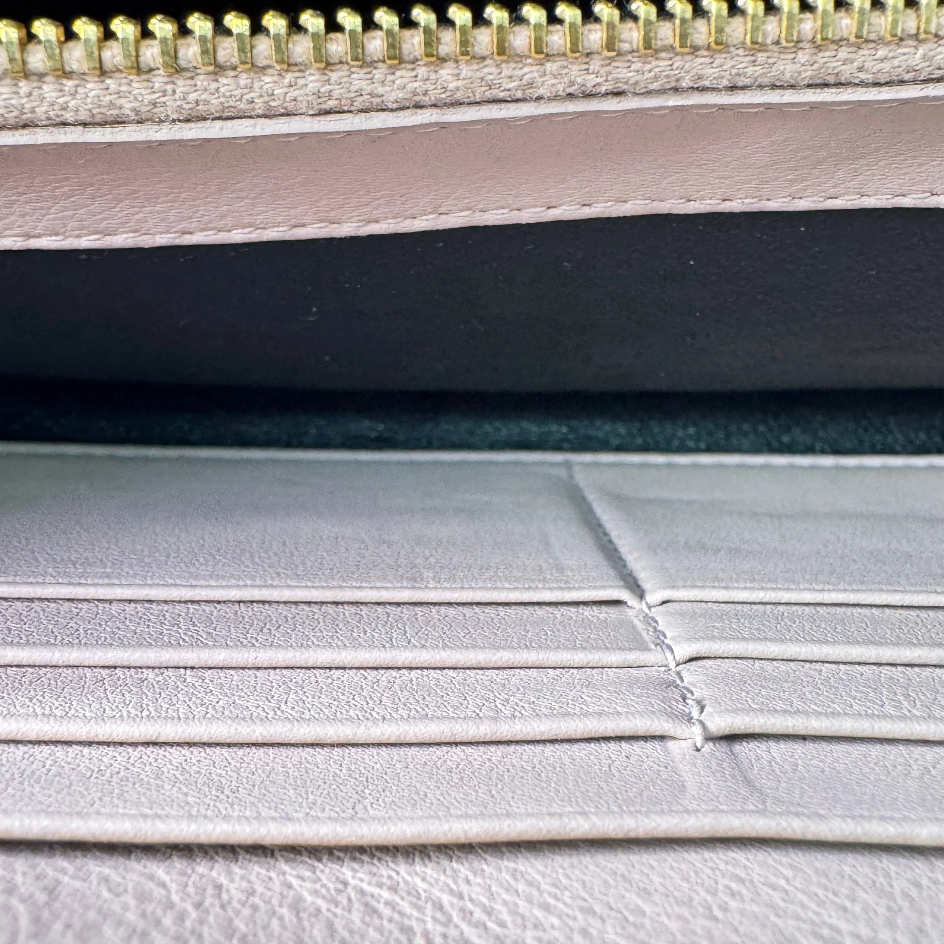 Saint Laurent Smooth Calfskin Long Beige Wallet - Lost Designer