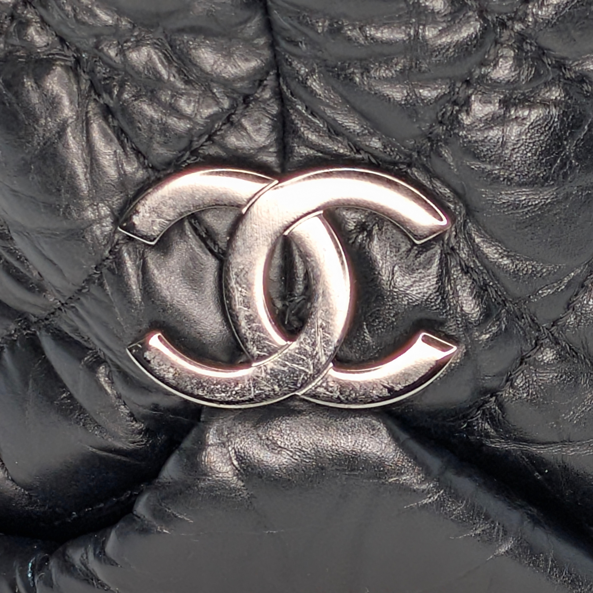 Chanel Distressed Lambskin Lady Braid Tote Bag Black