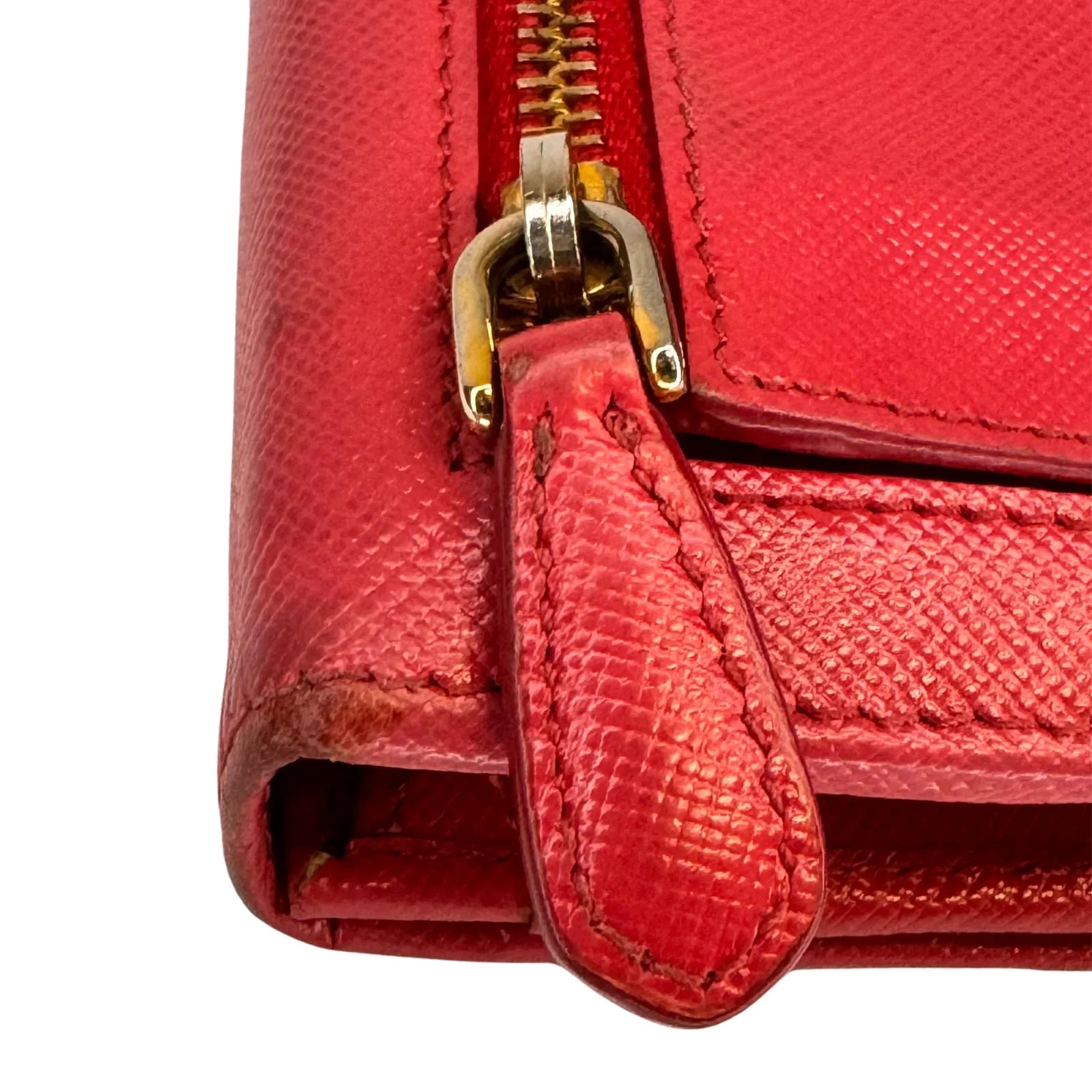 Prada Vitello Daino Continental Flap Wallet in Pink - Lost Designer