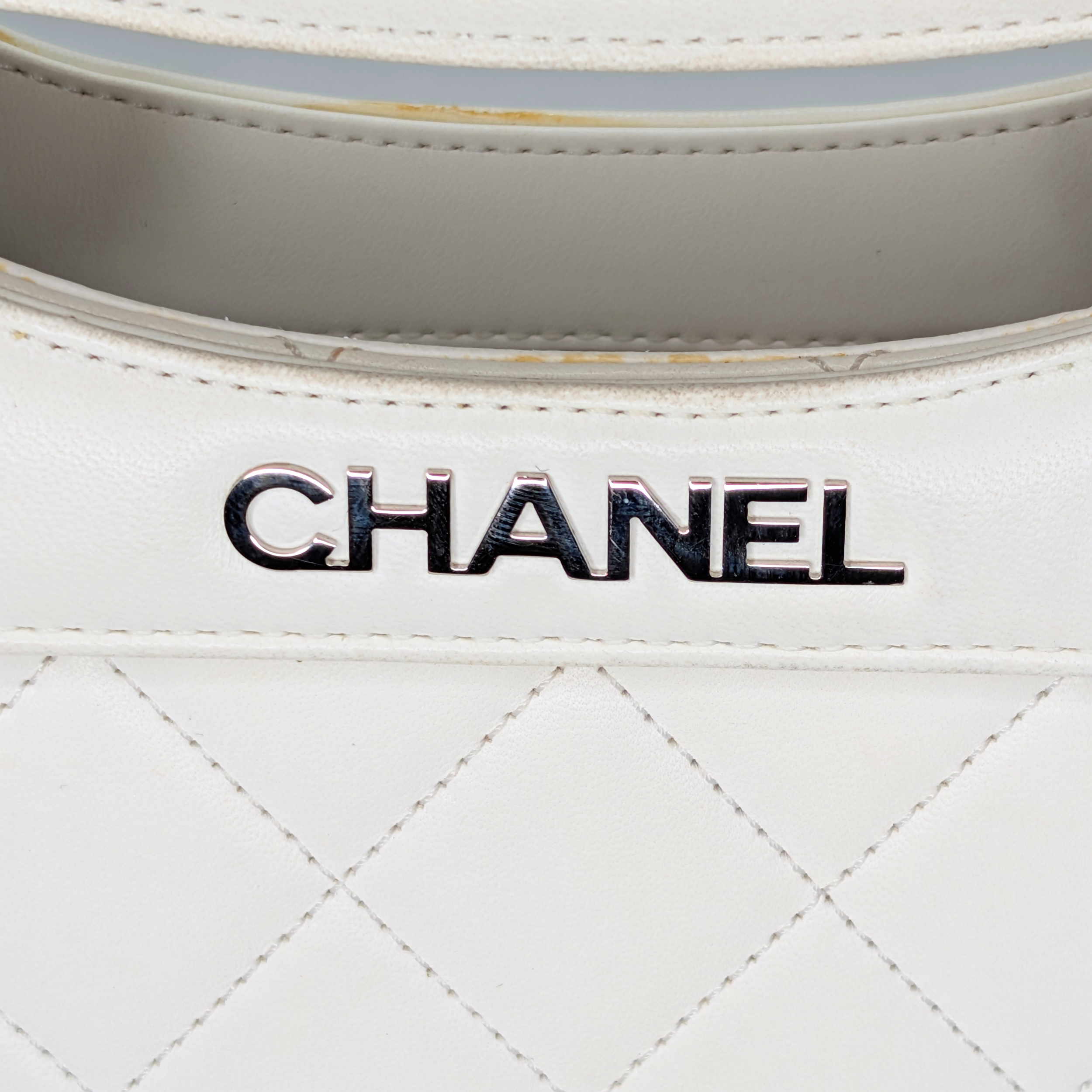 Chanel 2014 Delivery Cutout Handle Bag White